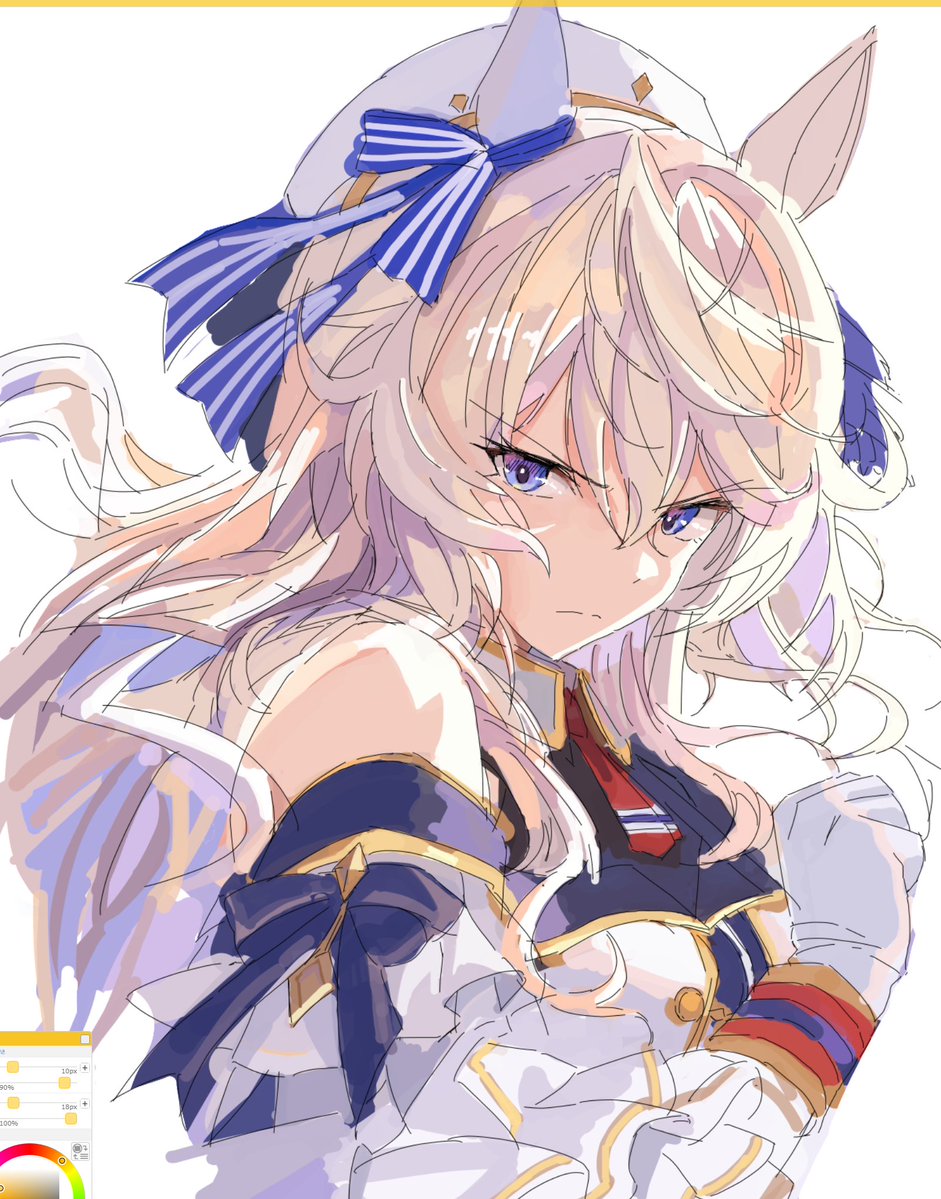 sanbai2012's tweet photo. 今日の絵チャ
ウマ娘 ヴィクトワールピサ https://t.co/yfi6twYAQD