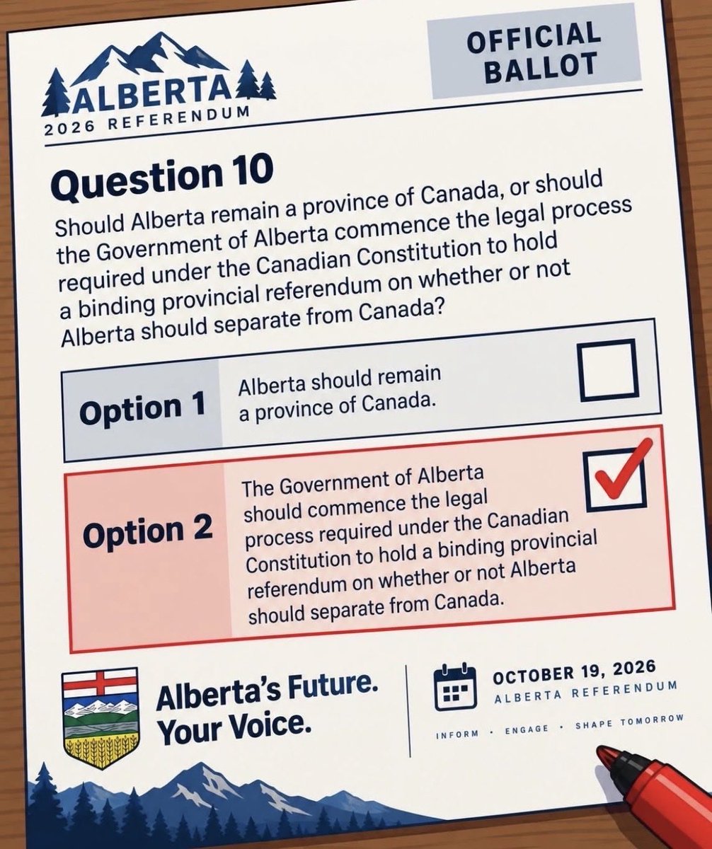 JeffreyRWRath's tweet photo. HUGE ALBERTA NEWS  🚨 

JUST HAS A CONVERSATION  WITH A FRIEND WHO WAS AT THE UCP TOWNHALL IN RED DEER 2 WEEKS AGO! 

MLA Jason Stephan asked the crowd how many people at the meeting supported Alberta Independence. 

80% OF THE ROOM STOOD UP! 

@ABDanielleSmith then asked the room how many people supported remaining in Canada. 

ONLY 5 % OF THE ROOM STOOD UP. 

She then asked if anyone was upset that there would be a vote on independence, 

NO ONE STOOD UP. 

Then a man stood and told SMITH that he supported her when she ran for leader. He told her that he voted for her in the last election. He told her that because she was using 4,000,000 tax dollars that he contributed to, to campaign against his family’s best hope for a real future he would never support her ever again. 

He got the loudest applause of the evening. 

SMITH was visibly chagrined.