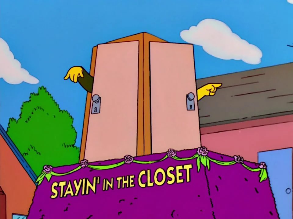 Criminalsimpson's tweet photo. Today is National Stayin’ In the Closet Day https://t.co/t59feJHSqT