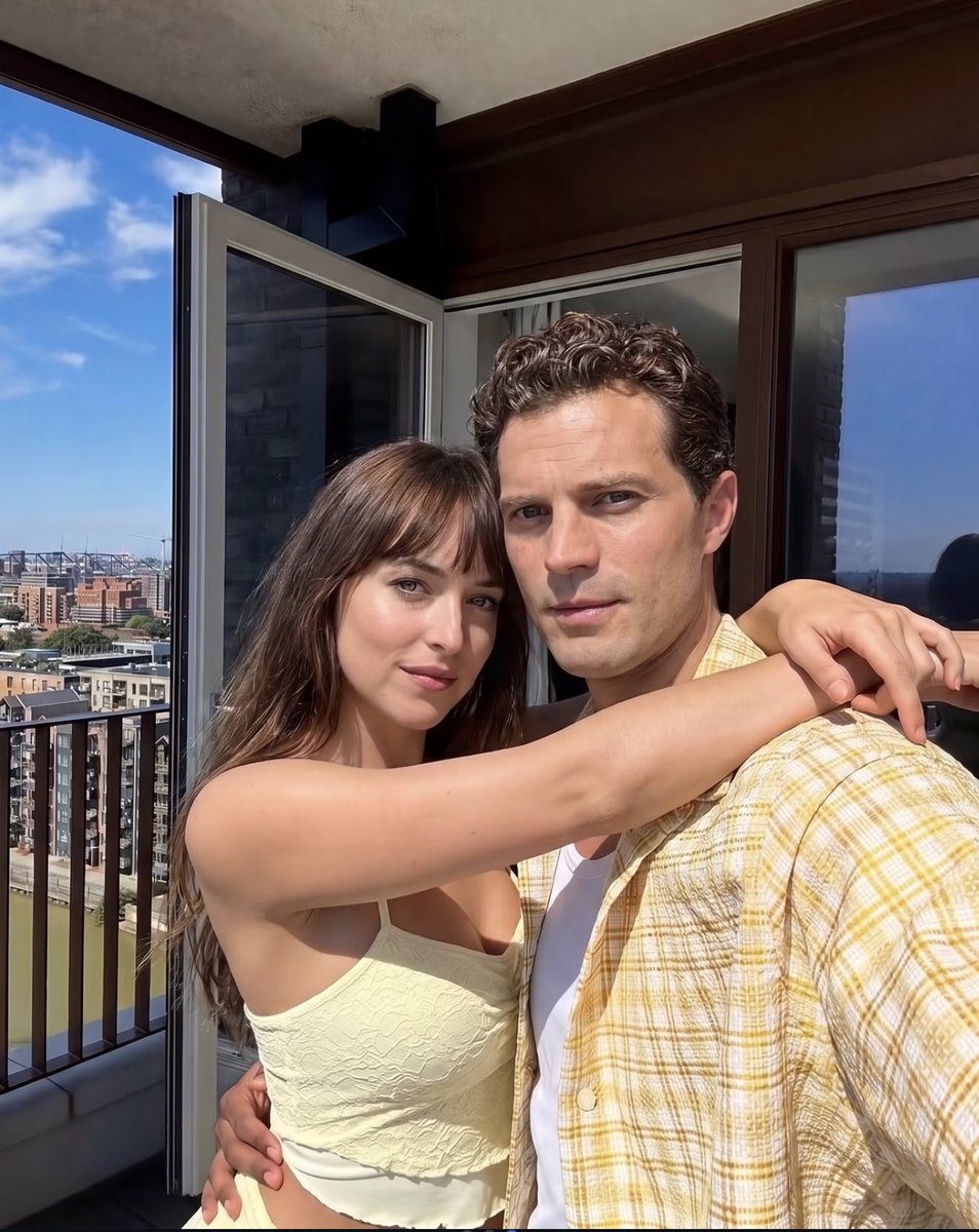 actressunfoldin's tweet photo. Dakota Johnson (35) and Jamie Dorman (42) had insane chemistry in fifty shades of grey…was it all just acting, or did they make the fantasy feel a little too real? 😭 https://t.co/PFjMxfwVki