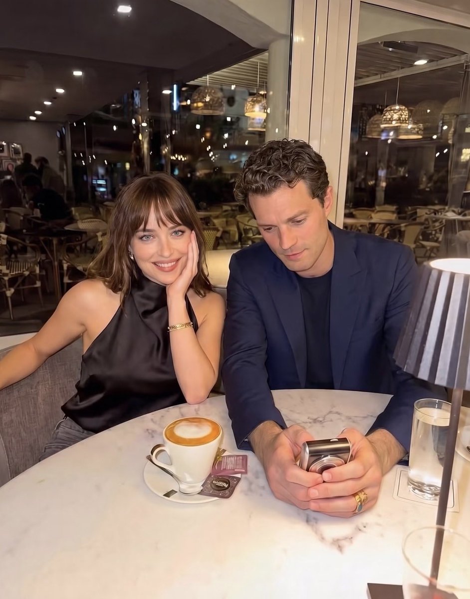 actressunfoldin's tweet photo. Dakota Johnson (35) and Jamie Dorman (42) had insane chemistry in fifty shades of grey…was it all just acting, or did they make the fantasy feel a little too real? 😭 https://t.co/PFjMxfwVki