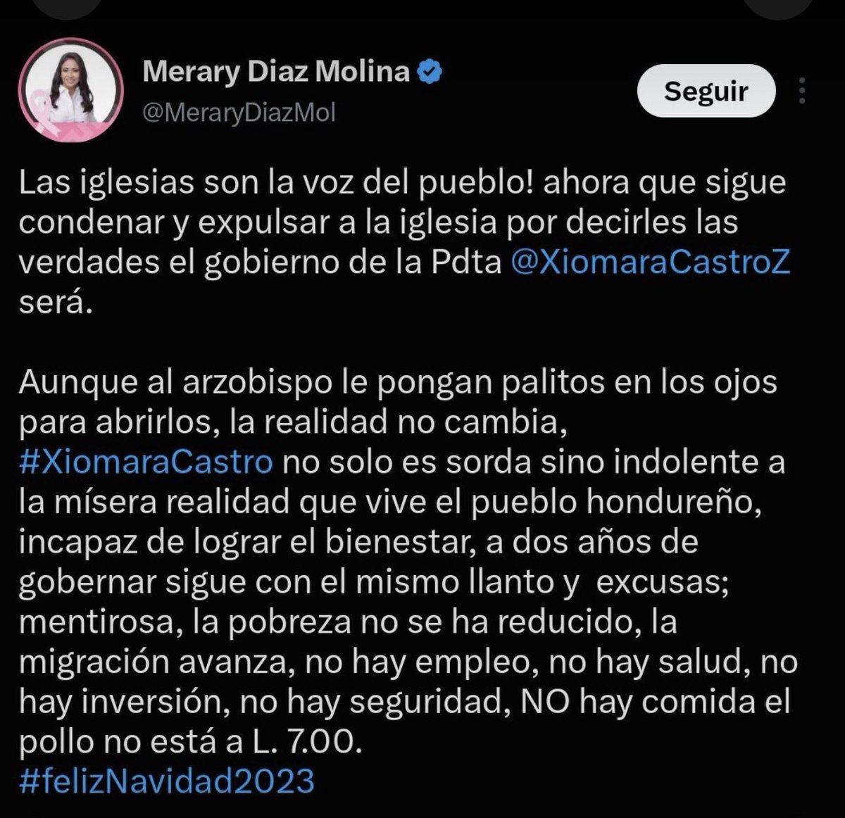 Lorenhn_'s tweet photo. Contra Xiomara… la Iglesia era “la voz del pueblo”. 
Contra Asfura… la Iglesia “le falta el respeto al pueblo”

La “fe” de Merary es como el precio del combustible que sube y baja dependiendo de quien nos gobierne.

2023///2026 https://t.co/KkViEQCuKh