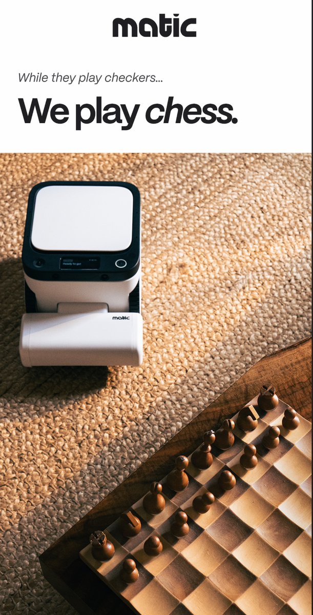 Guiwhey's tweet photo. While they play checkers, Matic plays chess.
First and only robot vacuum approved by the FCC under the new rules. Built in California, and your home map stays off the cloud.
Grab the Annual Bag Pass with my referral:
https://t.co/7IMhRP7wHP
@maticrobots https://t.co/zLoGCdMW2z