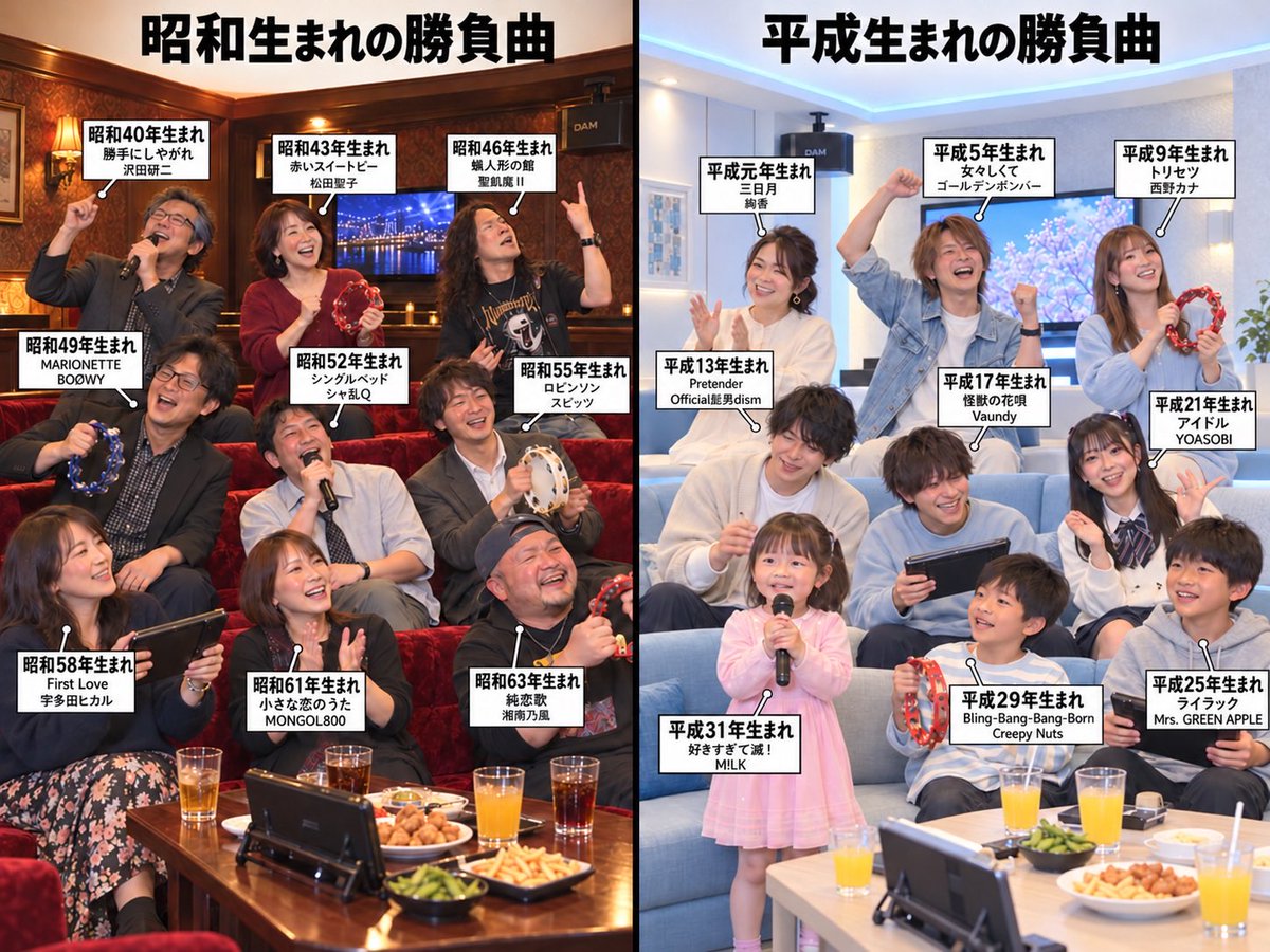 hukugyou_maniaa's tweet photo. 勝負曲も変わったよね。

昭和←            →平成 https://t.co/IBAHL26Q2q