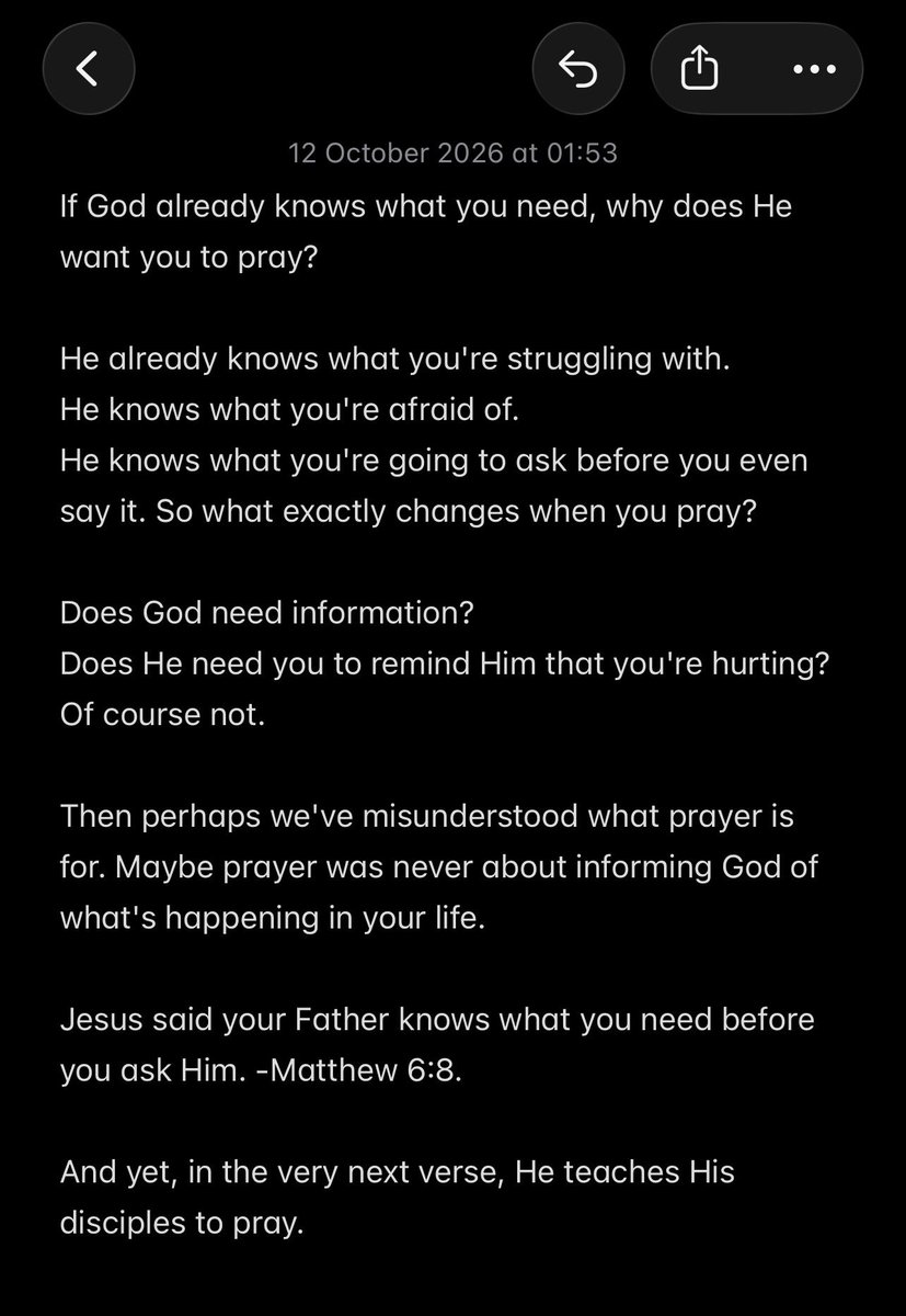 iam__Jezreel's tweet photo. If God already knows what you need, why does He want us to pray? https://t.co/sjXBqbiTAw