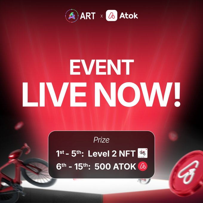 ArtPlatformX's tweet photo. 🚨 ART × ATOK SURPRISE EVENT — IT’S HAPPENING NOW

The drop is LIVE. You have one shot.

🏆 PRIZES THIS ROUND:
→ 1st–5th reply: Level 2 NFT
→ 6th–15th reply: 500 ATOK Tokens

✅ TO ENTER:
Reply to this post with your NFT address RIGHT NOW.
First 15 confirmed Atok App users win. No second chances.

📌 Get your NFT address:
😎 Atok App → Manage → Receive → Receive Digital Edition → Copy

⏱️ Results announced at 13:00 today. Winners notified via this channel.

Move fast. 👇
