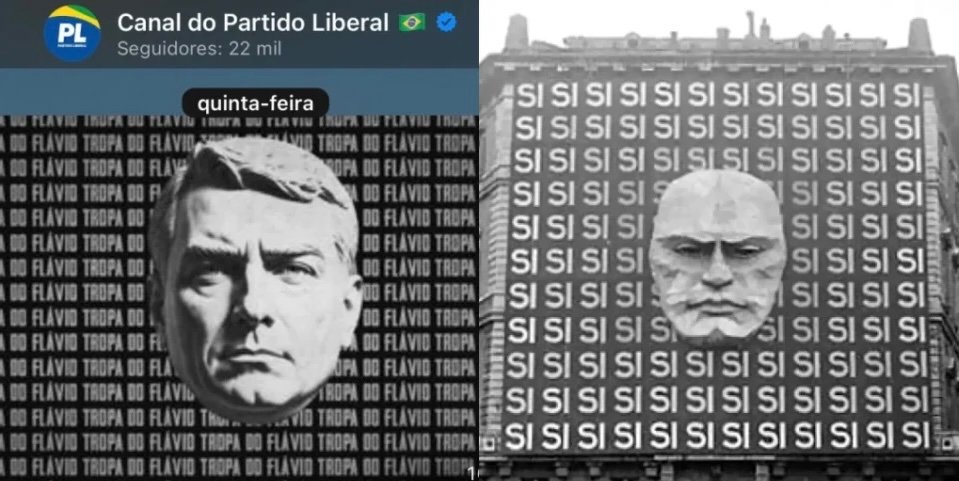 AssLatam's tweet photo. The Brazilian Partido Liberal, Bolsonaro's political party, posted an image eerily similar to a Mussolini propaganda. https://t.co/xDA9Ky8XnC