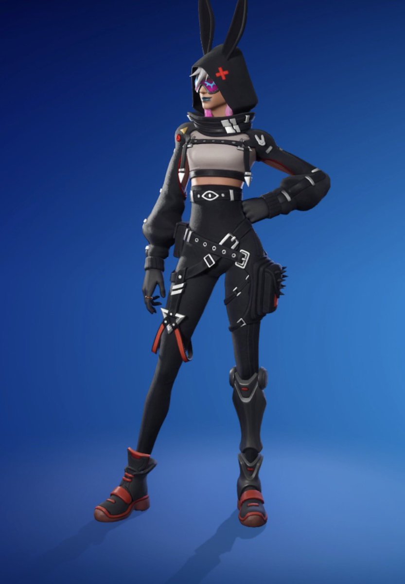 Highlesbianwire's tweet photo. Day 15 of asking @Fortnite @FortniteStatus to give Nightburn Highwire original Highwire’s lobby pose https://t.co/HabCkWh1Kd
