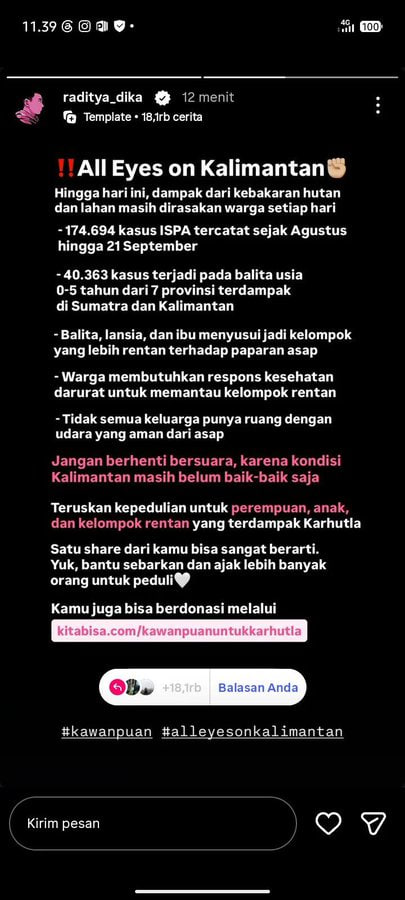ejaaipongg's tweet photo. 🚨🚨 JANGAN PERNAH LELAH UNTUK SPEAK UP DAN MEMBANTU SEBARKAN BERITA KARHUTLA DIMANAPUN

Influencer, Podcaster, Artis dll yang sudah sadar dan speak up dalam membantu post soal KEBAKARAN HUTAN DAN LAHAN yang terjadi di Kalimantan, Sumatera dan Papua. 

#PrayForSumatera
#PrayForKalimantan
#PrayForPapua