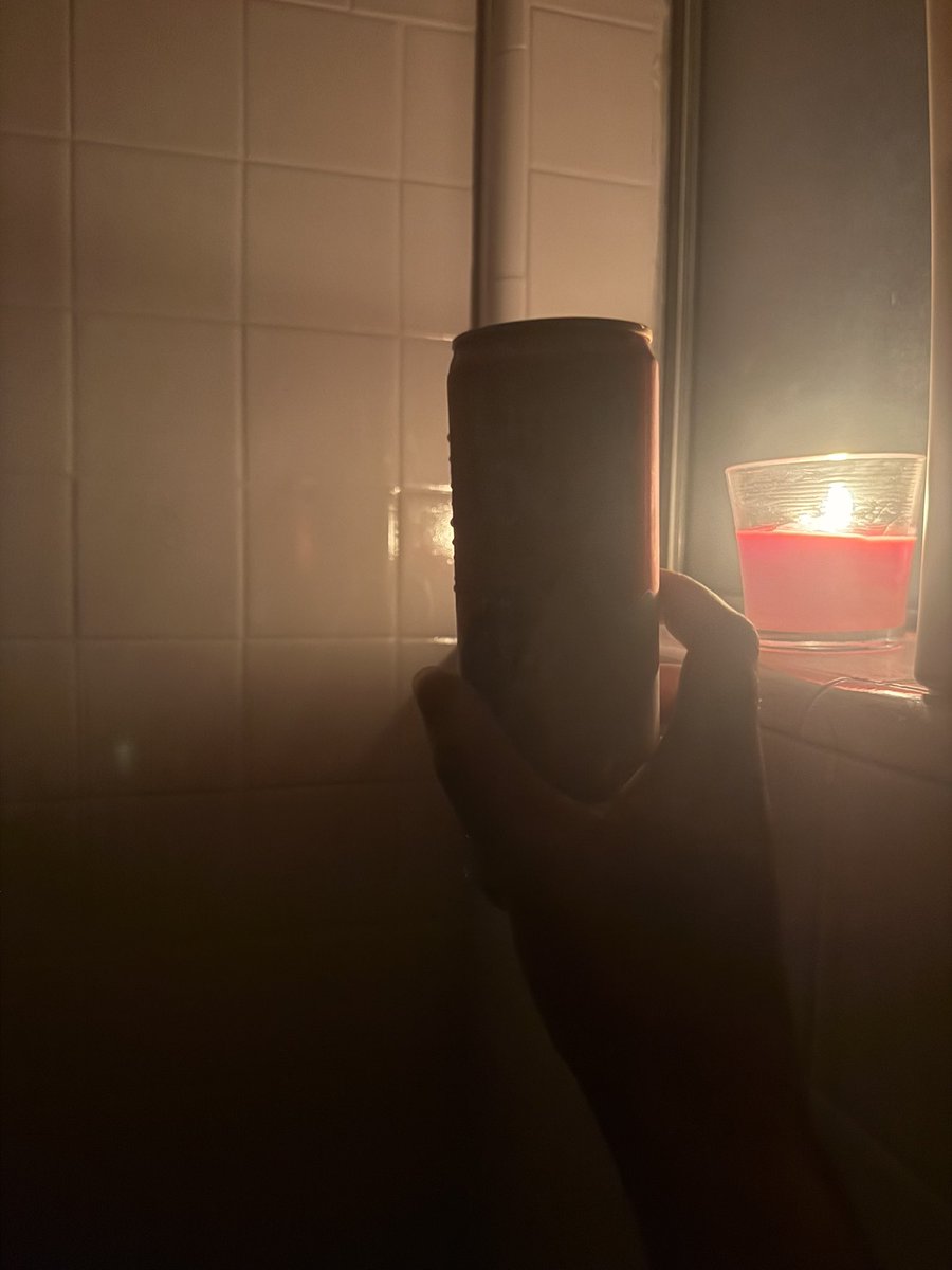 NutGutters's tweet photo. Yall ever just take a shower in the dark with a candle while sipping on an energy drink or is that just me? https://t.co/lR7kYeFclj