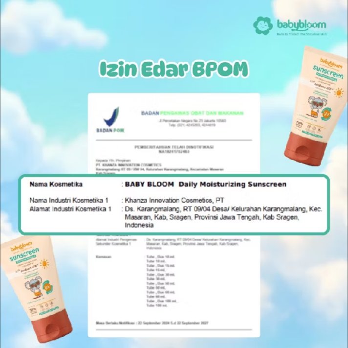 ArioIR's tweet photo. Solusi kulit bayi tetap aman &amp; ga gampang belang pas diajak keluar rumah! ☀️✨
​Babybloom Sunscreen ini komplit ada Ceramide, Zinc Oxide, &amp; Niacinamide. Menjaga kelembapan 24 jam, aman buat kulit sensitif, &amp; udah BPOM resmi!
  
​Link toko resminya di komentar pertama ya mams 👇 https://t.co/b9E7vOH1pM