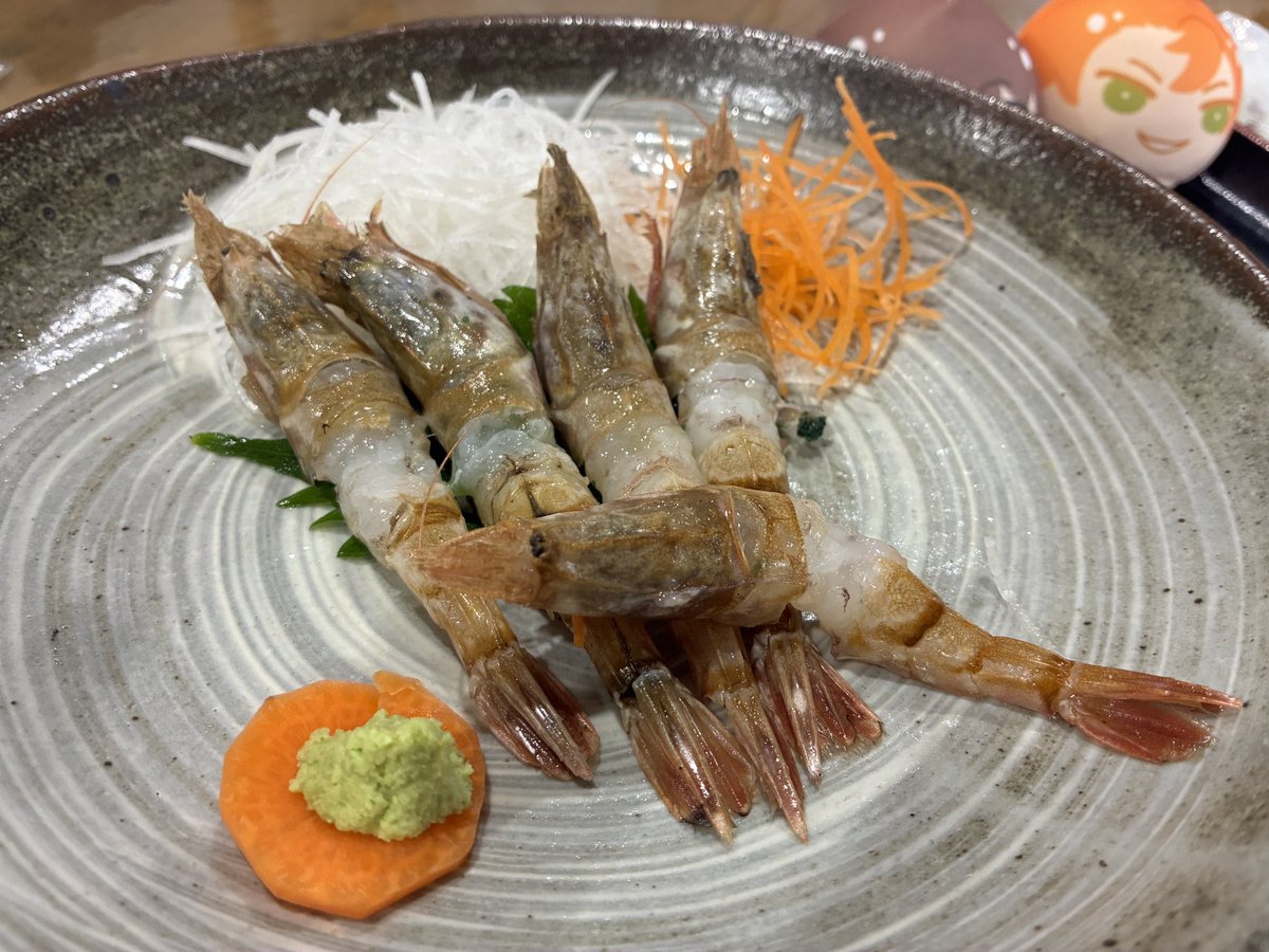 nikiniku2929's tweet photo. 念願の猛者エビを食べることができて幸せです🤩
もっちり濃厚ですんごくおいしかったああ✨✨ https://t.co/9z0DV32dwW