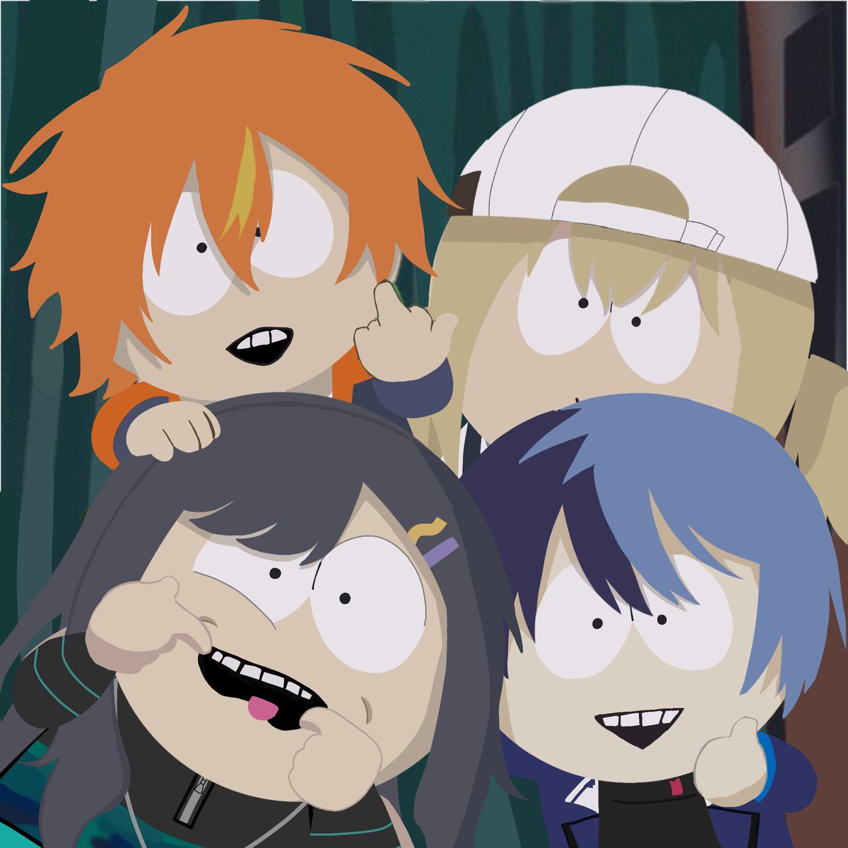 Nini_17412's tweet photo. South park if the main cast can sing [🐹🎧🥞☕] 
#prsk_FA #VividBadSquad 
#KohaneAzusawa #AnShiraishi 
#AkitoShinonome #ToyaAoyagi https://t.co/P3IsQ2jiGj