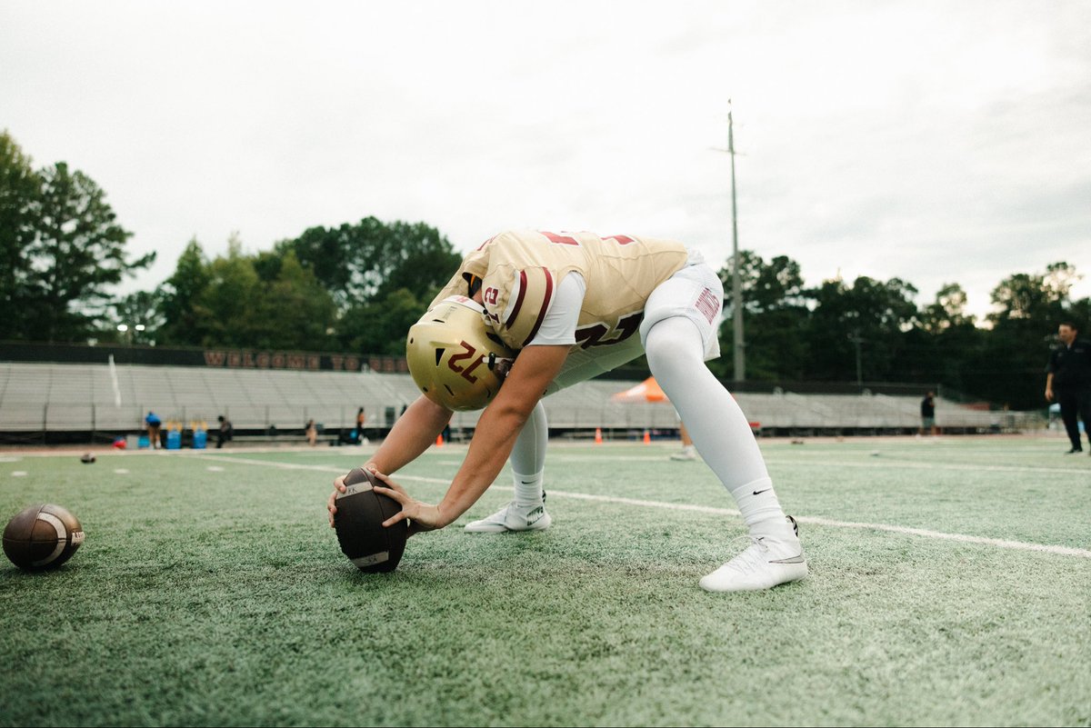 ConnerFalk2027's tweet photo. I went 9-9 on short snaps this week (wet ball) against North Gwinnett. 0 punts. Kicker @palma_brady09 https://t.co/VRwQtTkeEP