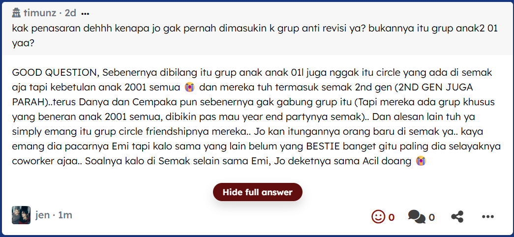 samilguilsam's tweet photo. #JenASK
Circlenya Jo ya.. Besok resign yang isinya Amal, Winona, sama Rania ituu
https://t.co/7rIlOyn5cX https://t.co/PaE9EZdXPq