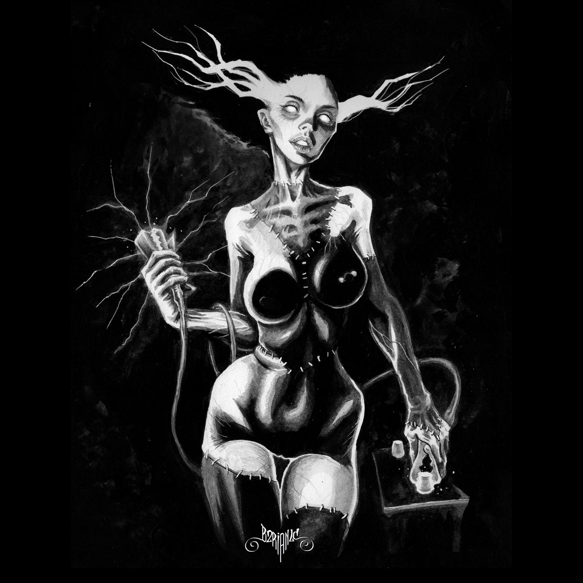 b2rian's tweet photo. Bride of Frankenstein
acrylic, ink, and graphite https://t.co/N0WMz49CDJ
