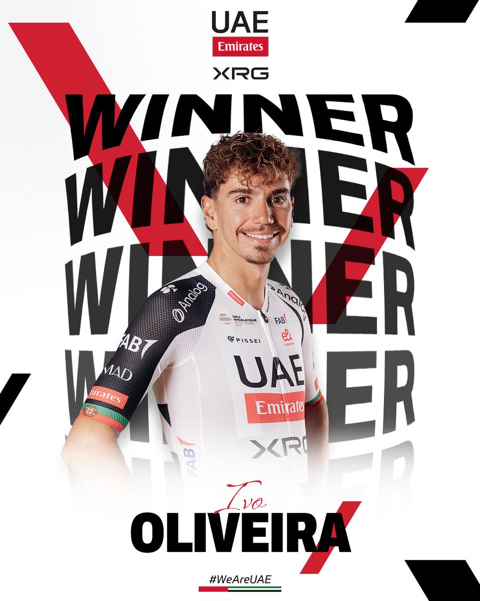 TeamEmiratesUAE's tweet photo. He does it again! @IvOliveira96 wins the final stage of the @tour_de_kyushu 🥇🇯🇵

With his second stage win in as many days, Ivo takes the overall title. It’s his first career GC victory!

Bravo, Ivo! You did it! 🥹🏆

#WeAreUAE | #TourdeKyushu https://t.co/RPgvsYIFz1