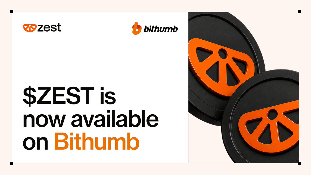 ZestProtocol's tweet photo. $ZEST is now available on @BithumbOfficial https://t.co/Dp0wMYqVlO