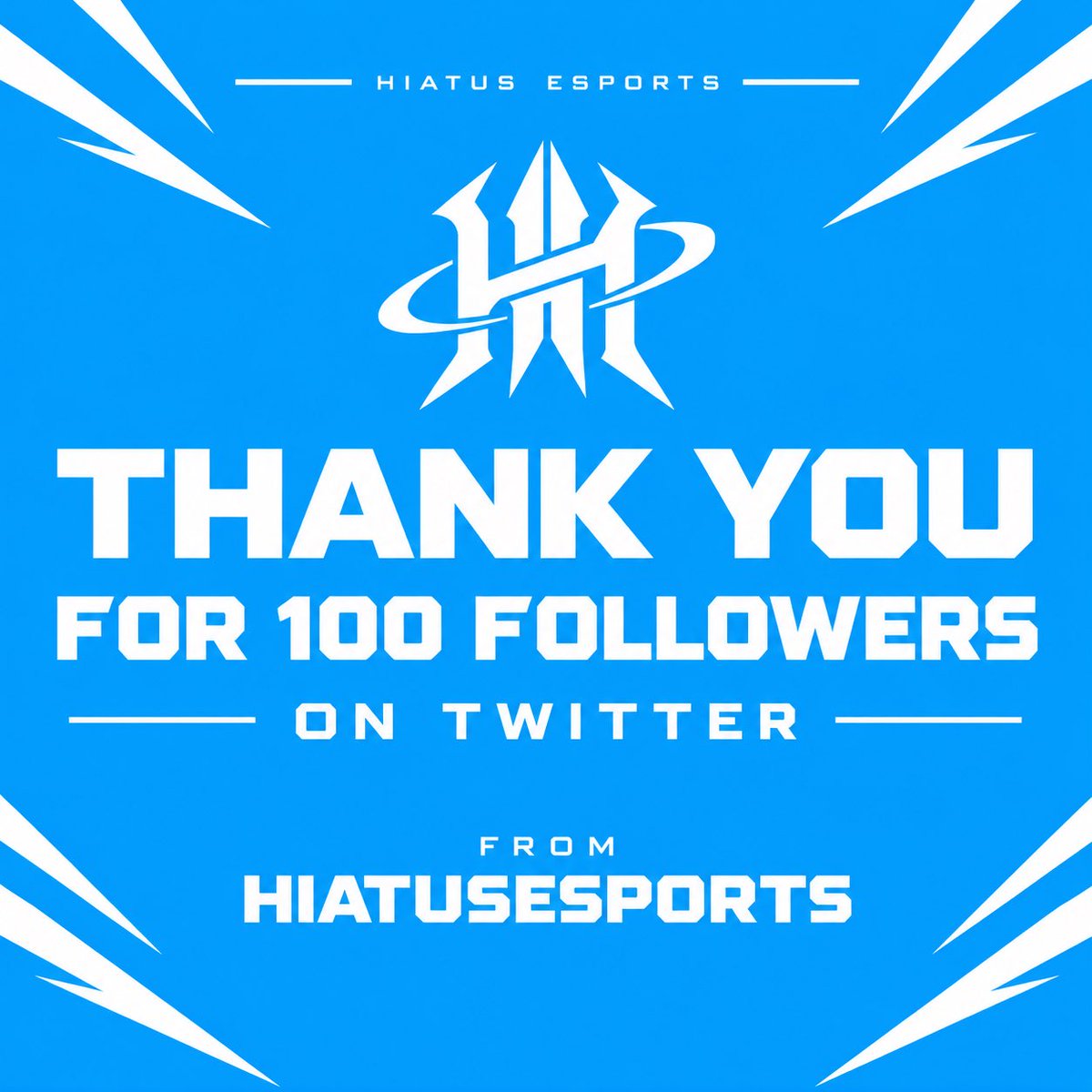 HIATUSESPORTSS's tweet photo. After Just A Few Days… We’re Rolling Into Triple Digits! Thankyou For 100 Followers💙🎉

#HiatusEsports https://t.co/BCeGAR4v09