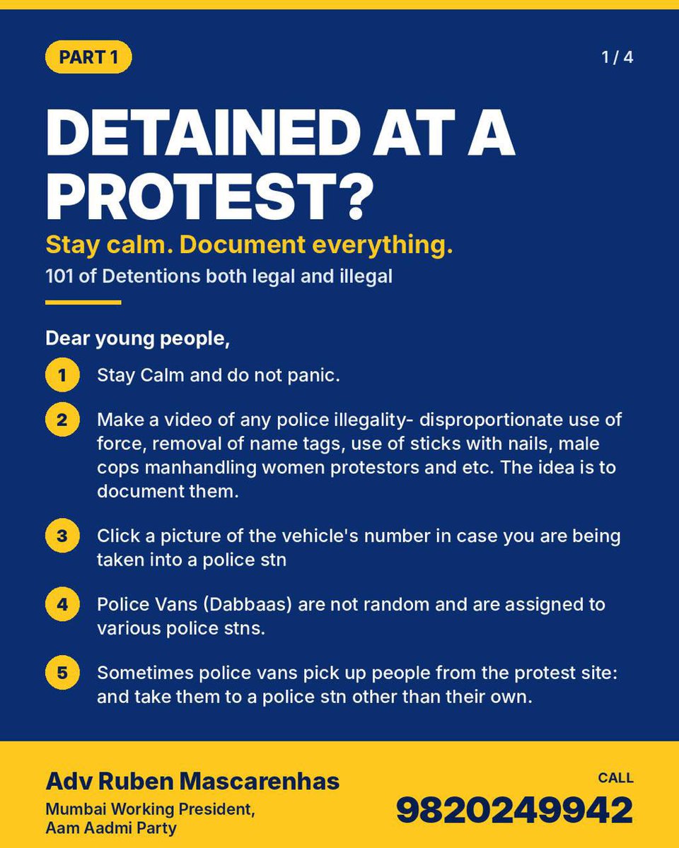 nramind's tweet photo. Here’s a lawyer’s studied guidance on what to do when you are detained at a protest: https://t.co/xy78ykwbB8
