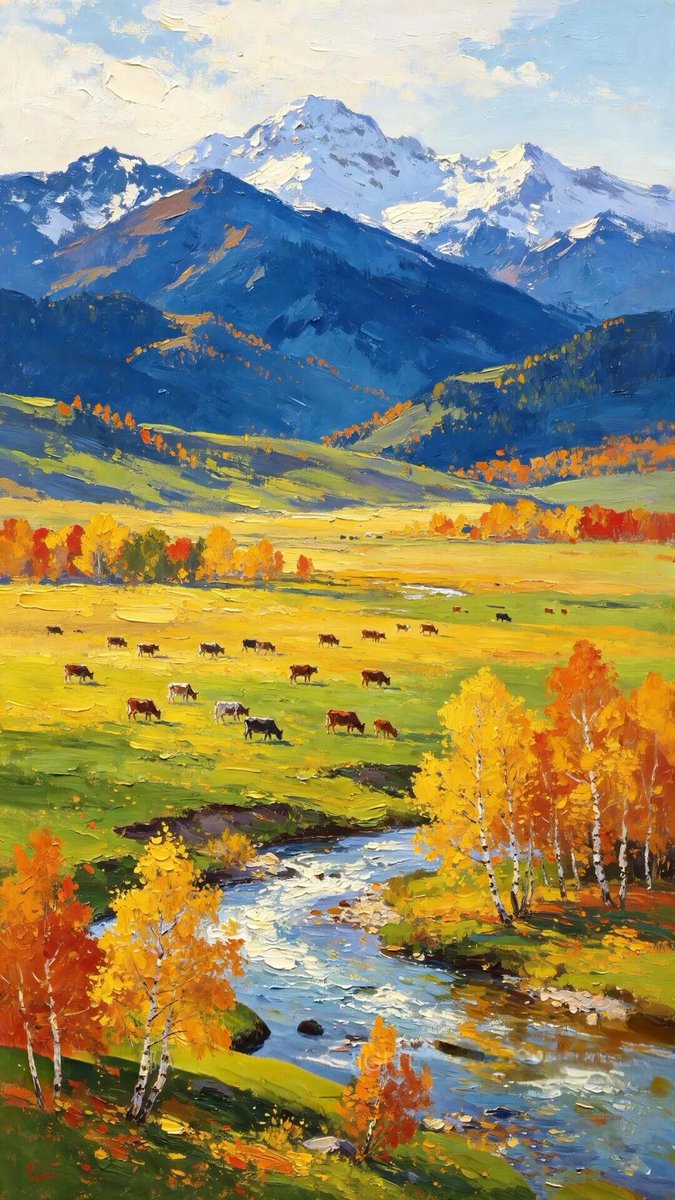 mr9022748142222's tweet photo. #MyAltay #OilPaintingLandscape #AutumnInPaintings #AutumnViews #AutumnBirchWoods https://t.co/3rQBpkaruS