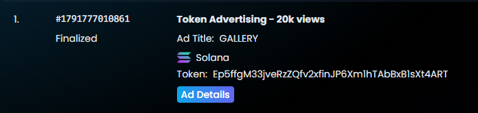 TheGalleryPF's tweet photo. Purchased some ads on dex + 10x boosts.

The Gallery will be the next frontier of art.

$GALLERY https://t.co/4187eRJMF7