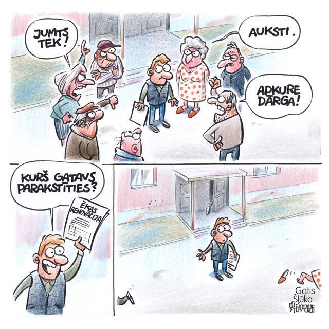 KarikaturaLv's tweet photo. 🏠🥶🏚️ Karikatūra žurnālam “Būvinženieris” @LBS_lv https://t.co/ZgH0HxU1ho