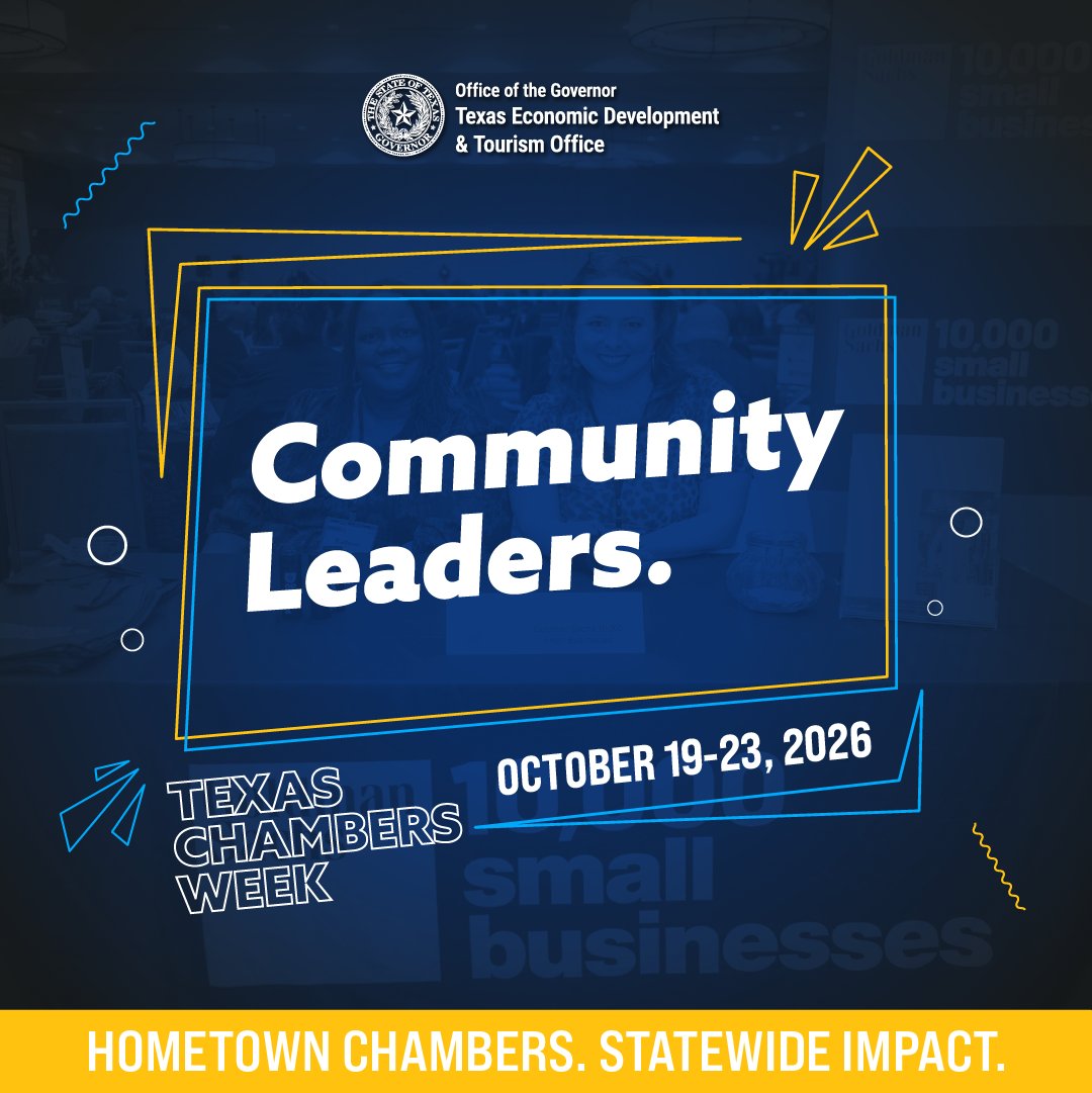 TexasEconDev's tweet photo. Texas chambers of commerce bring businesses, local leaders and community members together to address key challenges to turn shared goals into action. #TexasChambersWeek

Connect with your local chamber >> https://t.co/HictUapt9W https://t.co/3WHkt48zSd