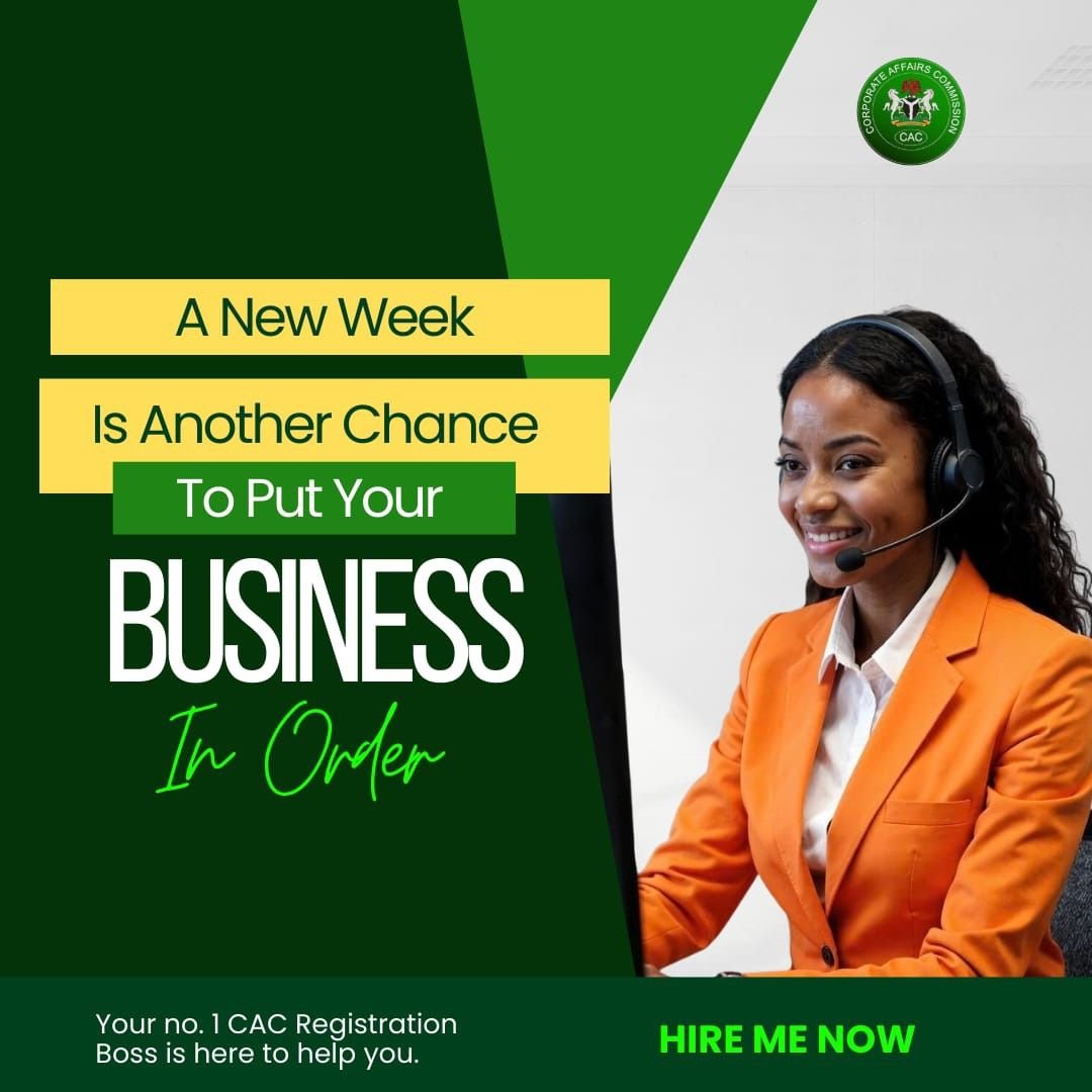 most_soughtafta's tweet photo. New week = another chance to get your business legally set up. 🇳🇬
CAC registration is one of our most sought-after services. Fast, stress-free, done right.
DM "REGISTER"
#CACregistration #Nigerianbusiness #SME #startupNG https://t.co/yiHrTVl05Q