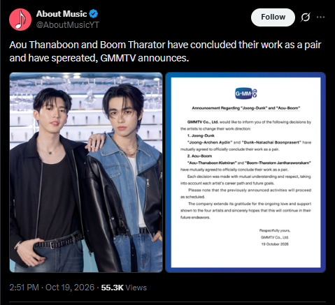 whosshii's tweet photo. About music better than gmmtv bec they have decency to make 2 separate posts about this sensitive topic. https://t.co/AmZybS4TkA