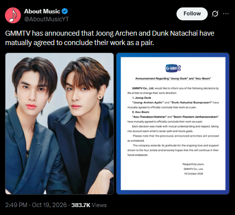whosshii's tweet photo. About music better than gmmtv bec they have decency to make 2 separate posts about this sensitive topic. https://t.co/AmZybS4TkA