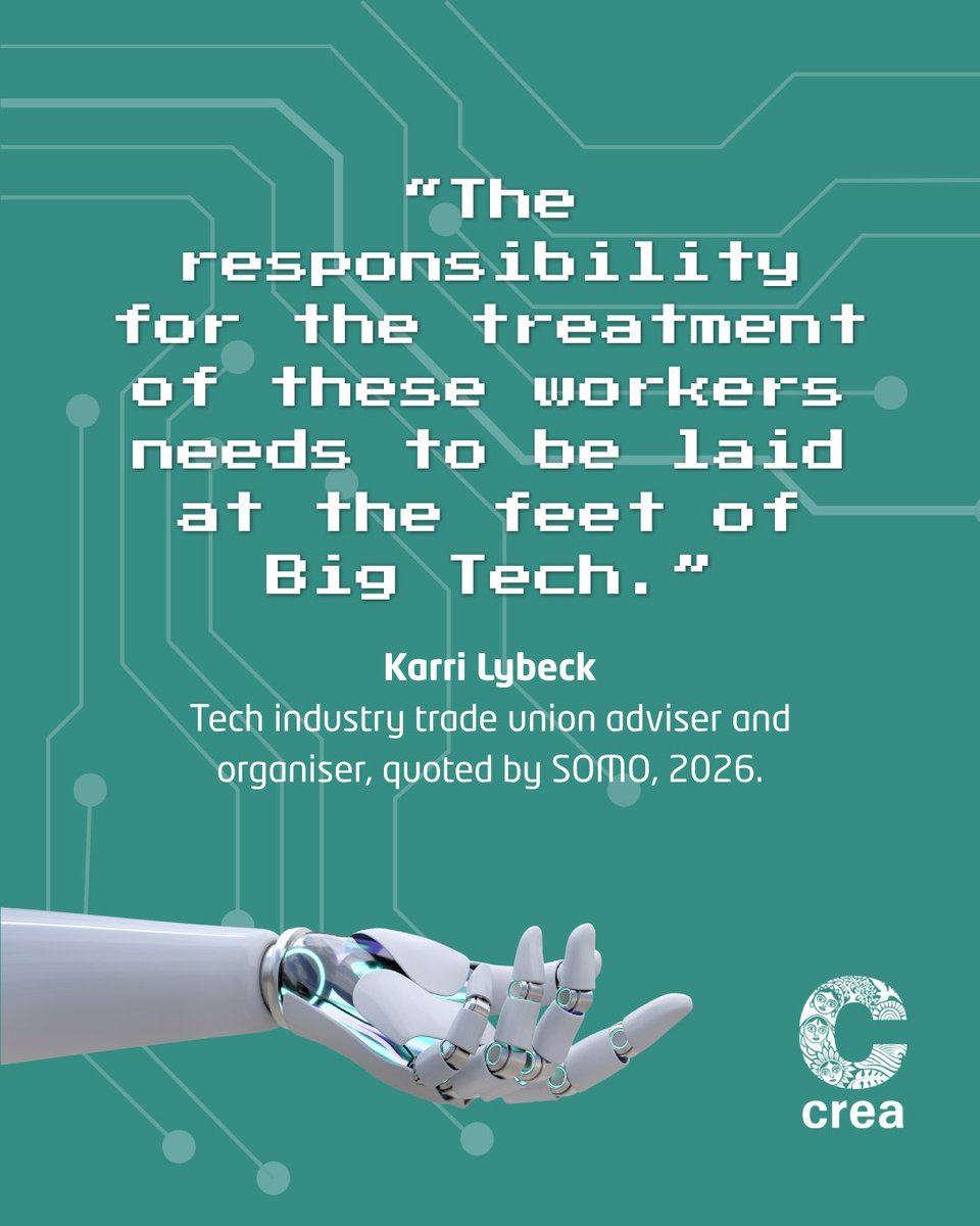 ThinkCREA's tweet photo. Who feeds AI? And at what cost?

Want to question, reimagine and reshape the future of AI through a feminist lens?

Apply now for Possible AIs: Institute for Speculative Technologies from 19–26 January 2027 in Bangkok: https://t.co/QWbg4jtAlp

#ThinkCREA #AI https://t.co/Umt7MWhw4U