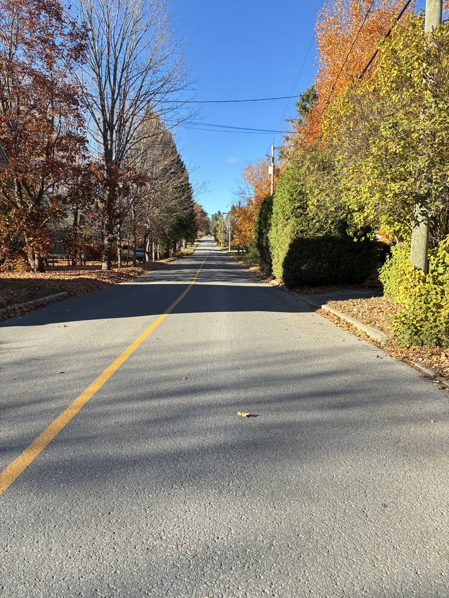 JohnCarzello's tweet photo. The same street in #Summer &amp; #Fall. #Quebec
❤️❤️❤️ https://t.co/xUrcgqGOpk