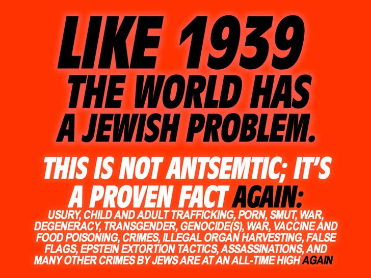 hololies's tweet photo. @endthecartel26 We support you 100%, fuck all these lying traitors who take sides with these evil zionist, genocidal, war criminals. This is the same evil Germany was dealing with 1939 who were trying to destroy Germany. They did it to the Middle East as well. Disgusting, vile, mafia style thugs https://t.co/28ngYtWRjp