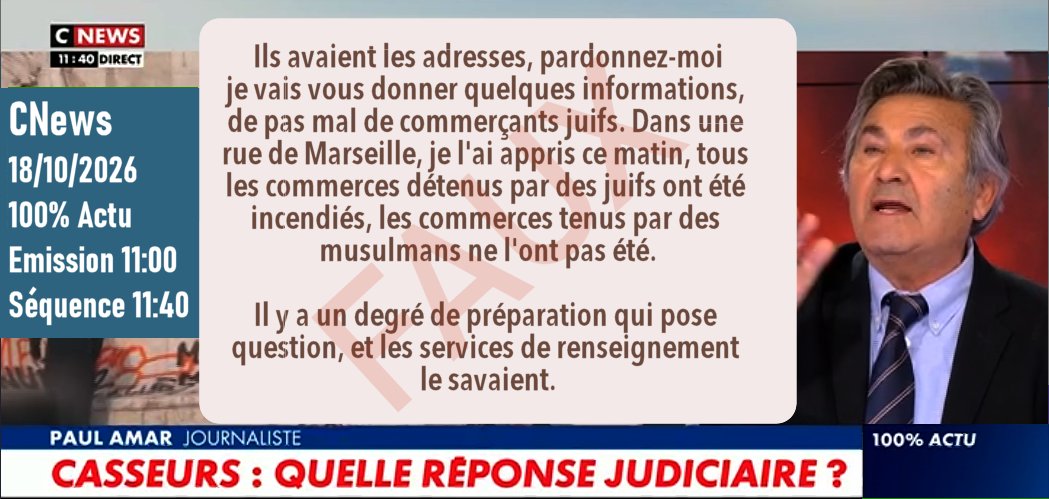 slpng_giants_fr's tweet photo. 🔴 Saisine Arcom #Cnews
Rumeur raciste assénée sans vérification ni précaution par un journaliste en plateau, attisant la haine communautaire et religieuse.
Contradiction insuffisante de l'animateur qui souligne l'absence de source.

Rumeur démentie depuis pas les FDO &amp; le CRIF. https://t.co/i8Js9aLJuV