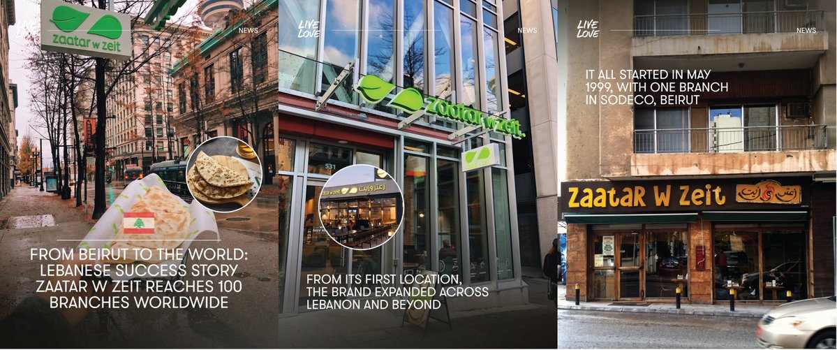 zaatarwzeit's tweet photo. From one small branch in Beirut to 100+ branches around the world! 🇱🇧💚 

Another Lebanese success story worth celebrating!
To mark this milestone, @zaatarwzeit is paying tribute to every Lebanese who dared to dream bigger, created opportunities, and made their mark around the world.  Because when one of us succeeds, we all have a reason to be proud. 
#العالم_إلنا_كلنا

#ZaatarWZeit #100ZWZWorldwide 

- An article written by @LIVELOVEBEIRUT 💚