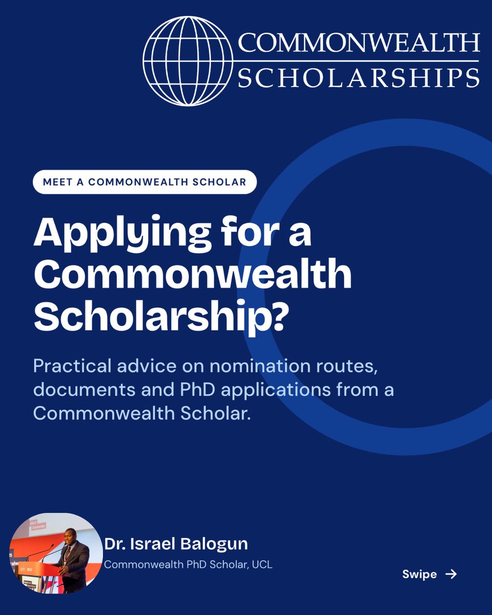 UKinNigeria's tweet photo. Applying for a Commonwealth PhD Scholarship?
Dr. Israel shares lessons on nomination routes beyond the Federal Scholarship Board, documents to prepare and how to strengthen your PhD application.

Apply by tomorrow, or start planning for next year: https://t.co/xlzxRI1E6y https://t.co/pcdvfIinSK