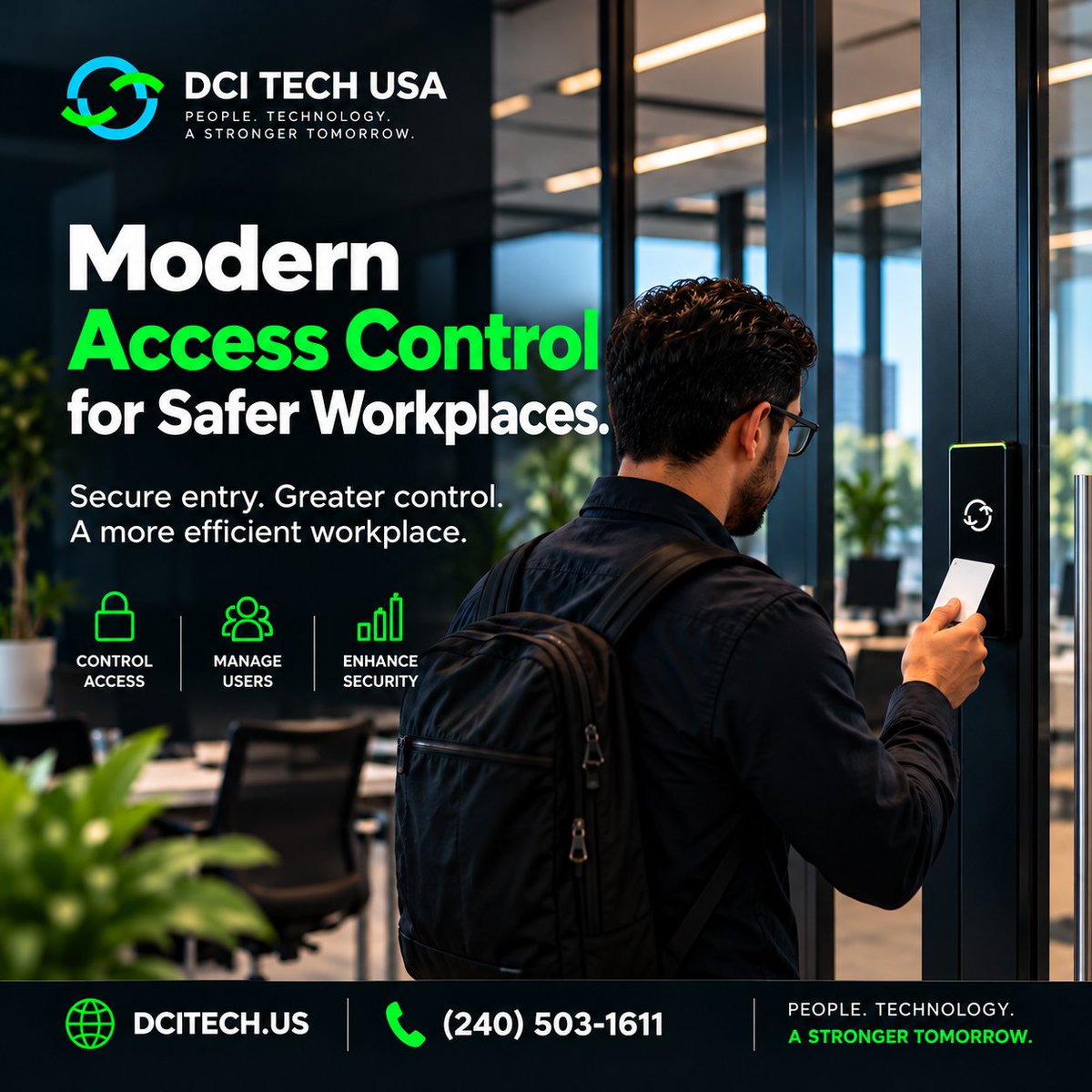 dci_tech's tweet photo. Control access. Protect your workplace.

DCI TECH USA helps businesses manage entry, users, and security with modern access control solutions.

🌐 https://t.co/lJ7sISli4F | 📞 (240) 503-1611

#DCITECHUSA #AccessControl #BusinessSecurity https://t.co/8SMFZkeCXL