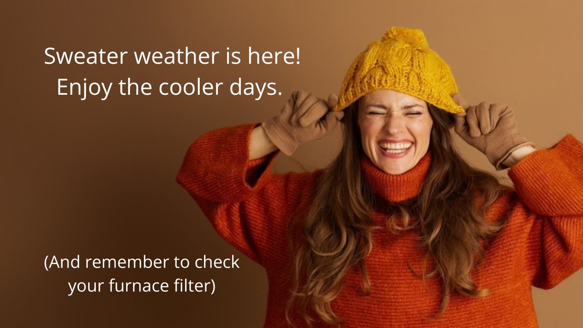 ORPowerCorp's tweet photo. Sweater weather has entered the chat. 🧣

As you dial up the heat this month, a quick furnace filter check can help your system run more efficiently — and keep your bill a little friendlier too. https://t.co/9BkjLzCcFc