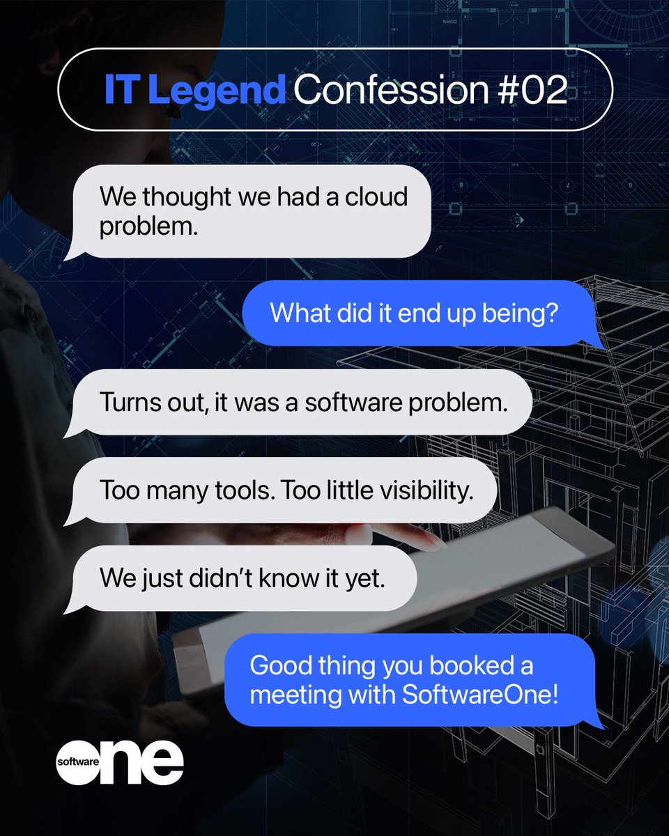 SoftwareOne_NA's tweet photo. Plot twist: your cloud wasn't the problem. 👀 Too many tools, limited visibility, and no plan cause issues. Check our IT Legends Impact Calculator to get better clarity into what you own.  https://t.co/uStCVC66Q6. https://t.co/uPS7qICrK6