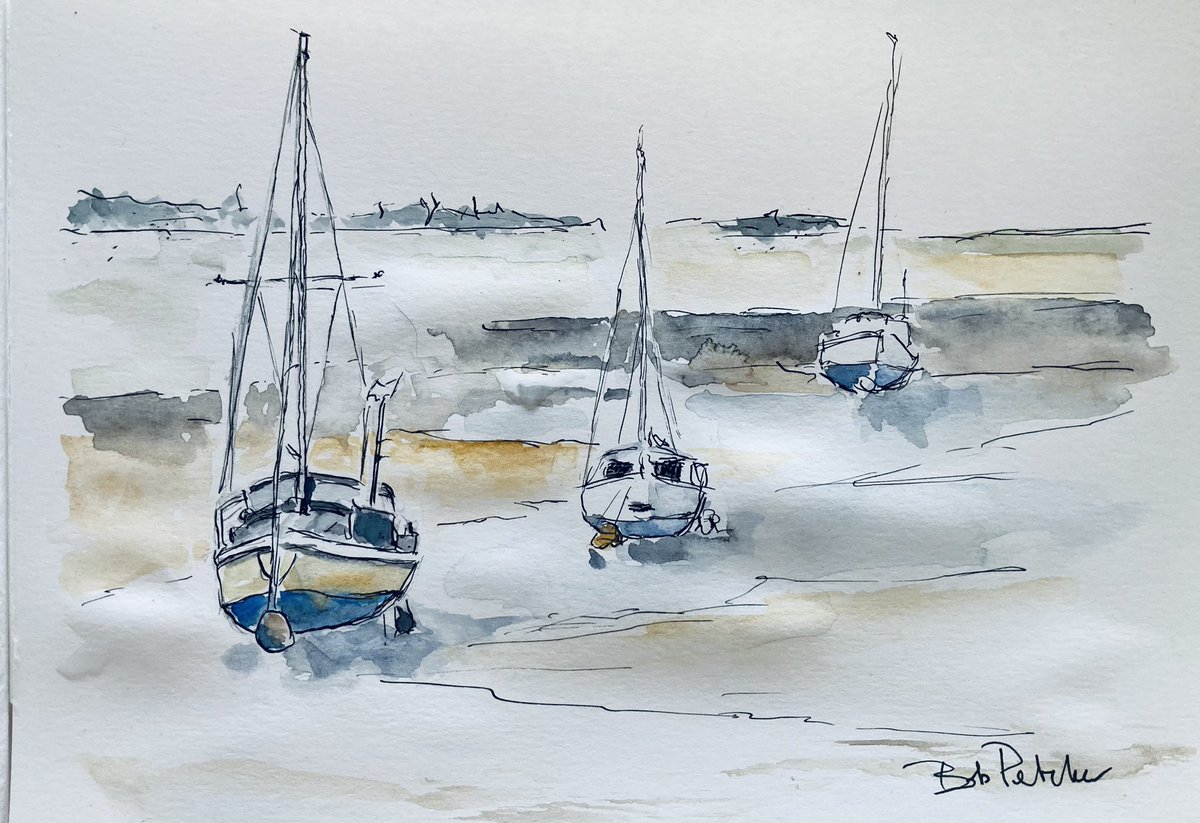 MPaintbox's tweet photo. Another pen &amp; wash postcard from Norfolk https://t.co/IVzu6LBgja