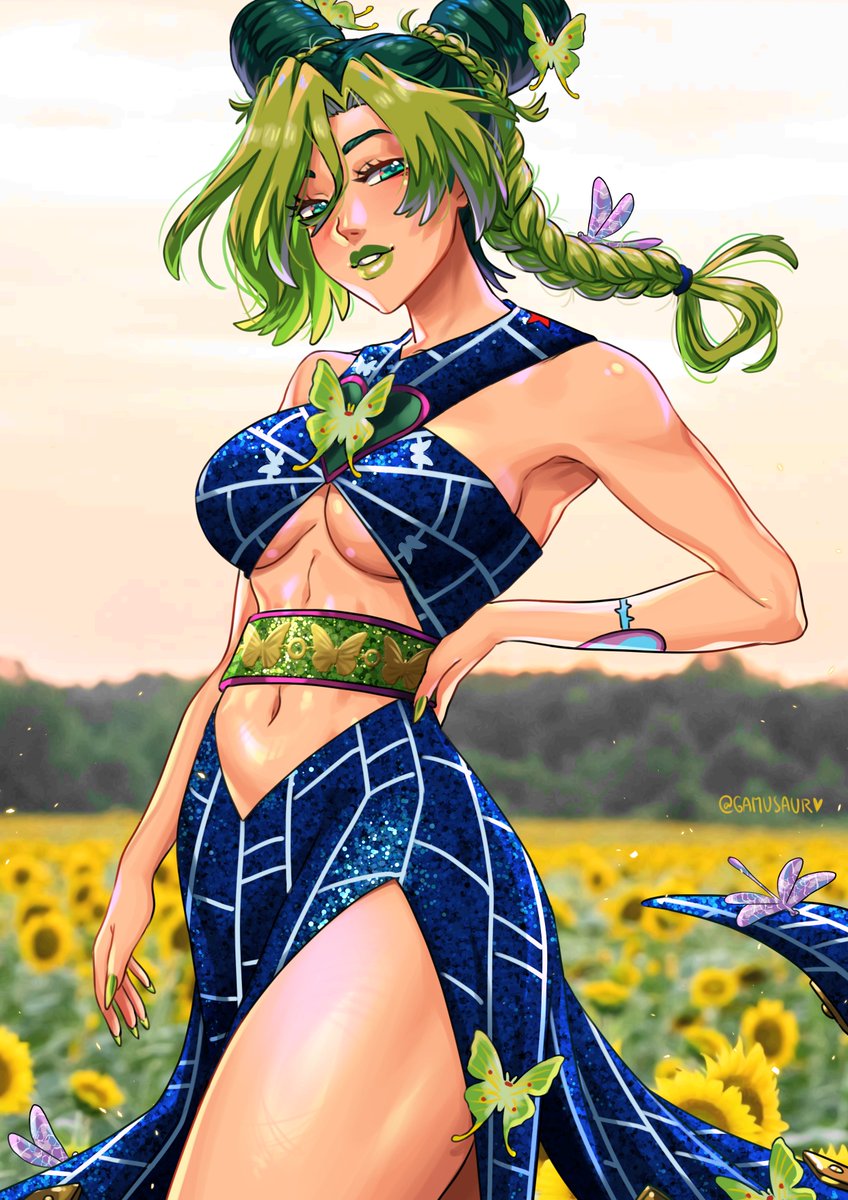 Gamusaur's tweet photo. Jolyne wearing the dress cuz i can't control myself ♥♥ https://t.co/FqVyvzPTsl
