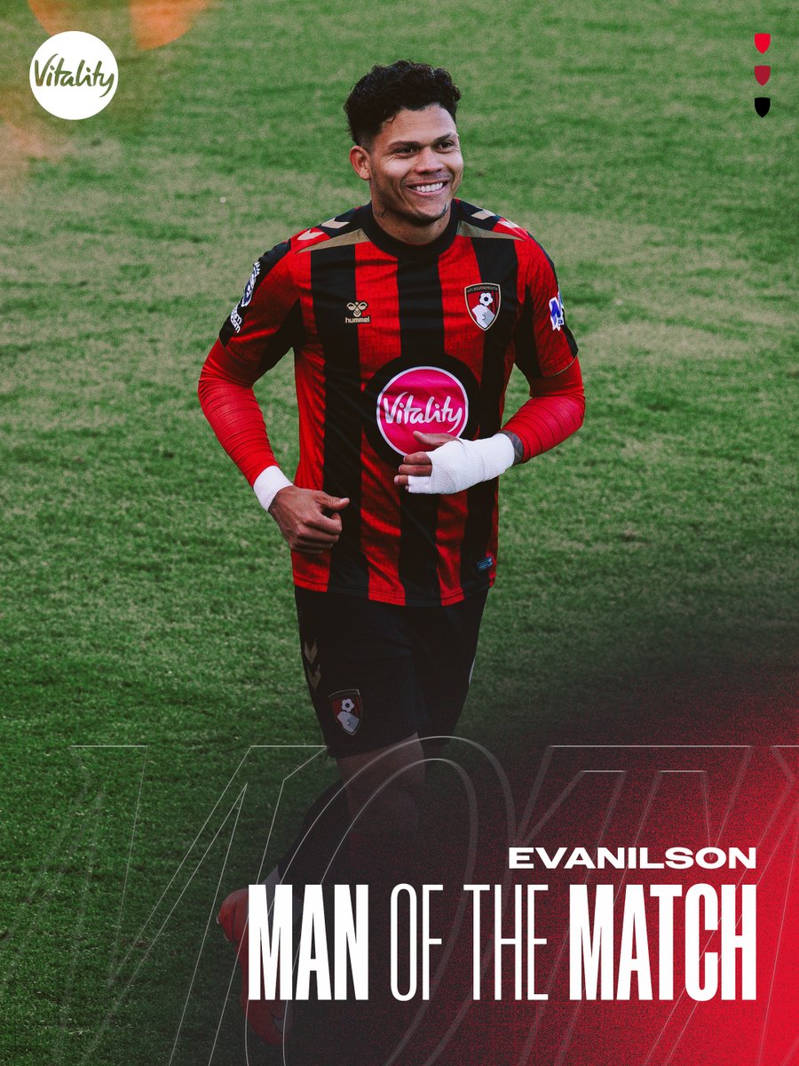 afcbournemouth's tweet photo. It had to be him, didn't it? 🇧🇷
Evanilson is your @Vitality_UK Man of the Match for #BOUSUN 👏 https://t.co/zqWUCzSxxs