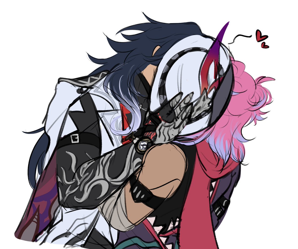 the_nomestic's tweet photo. First kiss
.
Back when they first start dating pre operation zulo era. No design for Ashveil during those era yet nor have I make one myself so the default current look should do
.
#hsroc #ocxcanon #hsryume https://t.co/XNXAaAuh5e