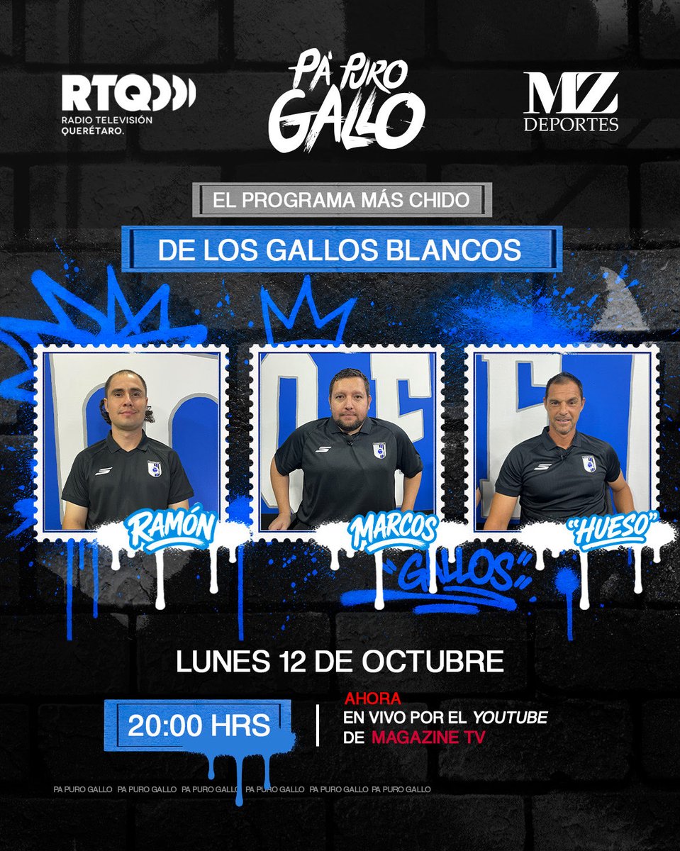 papurogallo's tweet photo. #papurogallo🐔💙🖤⚽ APLASTAN A GALLOS EN TORREÓN Y EL CLÁSICO A LA VISTA 🏟️
 
🎙️ | Esta noche analizamos la dolorosa derrota 5-0 ante Santos, un resultado que frenó el buen paso de #gallosblancos

🕗 | HOY 8:00 PM
📍 | En vivo por el You Tube de Magazine TV

#papurogallo https://t.co/xGTB4bQMaJ