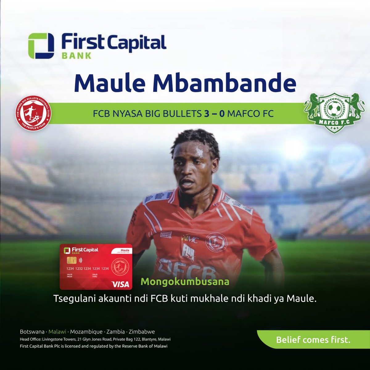 FirstCapital_Mw's tweet photo. Maule Mbambande🔥

FCB Nyasa Big Bullets 3 — 0 MAFCO

#Maule #Bullets
#YesMaule #ThePeoplesTeam
#FirstCapitalbank
#Mpira https://t.co/DnEqCY8YVi