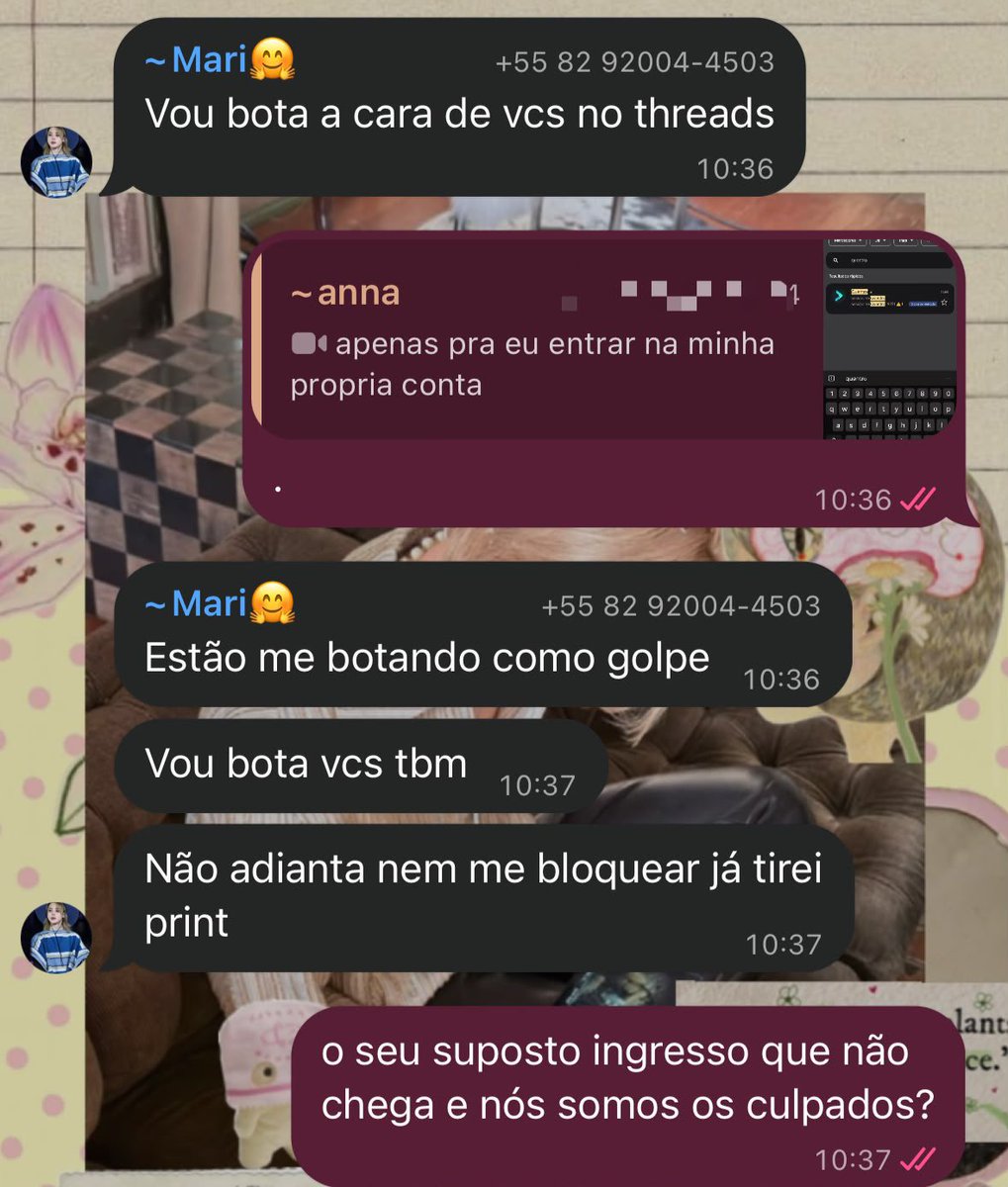 htkthvogue's tweet photo. ‼️ALERTA DE GOLPISTA‼️

a anunciante em questão entrou em contato comigo para que eu anunciasse o ingresso dela no grupo que temos, porém ela deixou claro que não queria mediação mas sim apenas a divulgação, com muita conversa ela aceitou a mediação. 

Foi criado um grupo para que tanto a transferência do dinheiro, quanto a transferência do ingresso fosse 100% transparente para ambos lados. 

Ela mandou um vídeo de condições insalubres para nós gravado em outro dispositivo, onde de fato aparecia ela fazendo a transferência para o e-mail da compradora mas adivinhem? o ingresso nunca chegou, e ela alegou que o problema era no quentro.

tentamos resolver esse problema da melhor forma para ambos os lados, mas ela não parecia nada interessada, tanto que a negociação foi ontem pela noite e ela veio responder HOJE, ou seja, zero comprometimento. 

No final saiu dizendo ainda que difamaria a gente como golpistas no threads e que postaria nosso rosto.