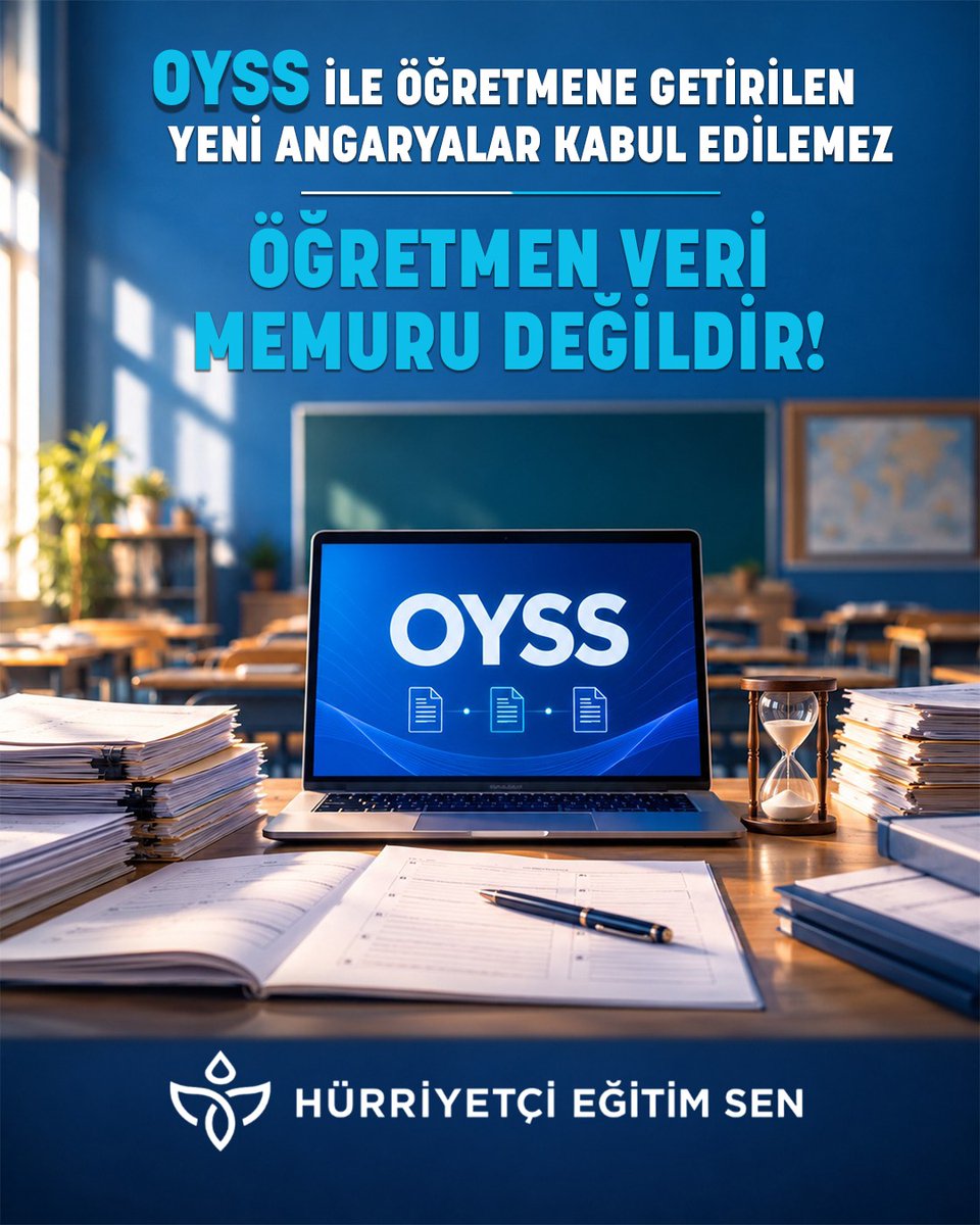 HurEgitimSen's tweet photo. OYSS İLE ÖĞRETMENE GETİRİLEN YENİ ANGARYALAR KABUL EDİLEMEZ!

Millî Eğitim Bakanlığının 16 Ekim’de tanıttığı Ortak Yazılı Sınav Sistemi’nin (OYSS), sınavlara kısa süre kala uygulamaya konulması; hazırlık süresi, uygulamanın işleyişi ve öğretmenlerimizin iş yükü açısından ciddi kaygılar doğurmaktadır.

Sendikamıza ulaşan sorular ve bildirimler, sistemin kapsamına ve uygulanmasına ilişkin belirsizlikleri ortaya koymaktadır. Öğretmenlerimizin yeterince bilgilendirilmediği, eğitim sendikalarının sürece dâhil edilmediği bir işleyiş, sınav süreçlerinde yeni sorunlara ve mağduriyetlere yol açabilecektir.

Hürriyetçi Eğitim Sen olarak Millî Eğitim Bakanlığına başvurarak;

▪️ Sistemin mevcut hâliyle uygulanmamasını,
▪️ Sürecin öğretmenler ve eğitim sendikalarıyla birlikte planlanmasını,
▪️ Gerekli hazırlıklar için yeterli süre tanınmasını,
▪️ Öğretmenlere ek iş yükü getirecek uygulamaların önüne geçilmesini talep ettik.
Öğretmenlerimizin mesleki kararlarına saygı gösterilmeli, sınav süreçleri mevzuata uygun ve açık bir biçimde planlanmalıdır.
Eğitim çalışanlarımızın haklarını savunmaya ve taleplerimizin takipçisi olmaya devam edeceğiz.

https://t.co/azkv5tq0Vs

@leventkuruoglu