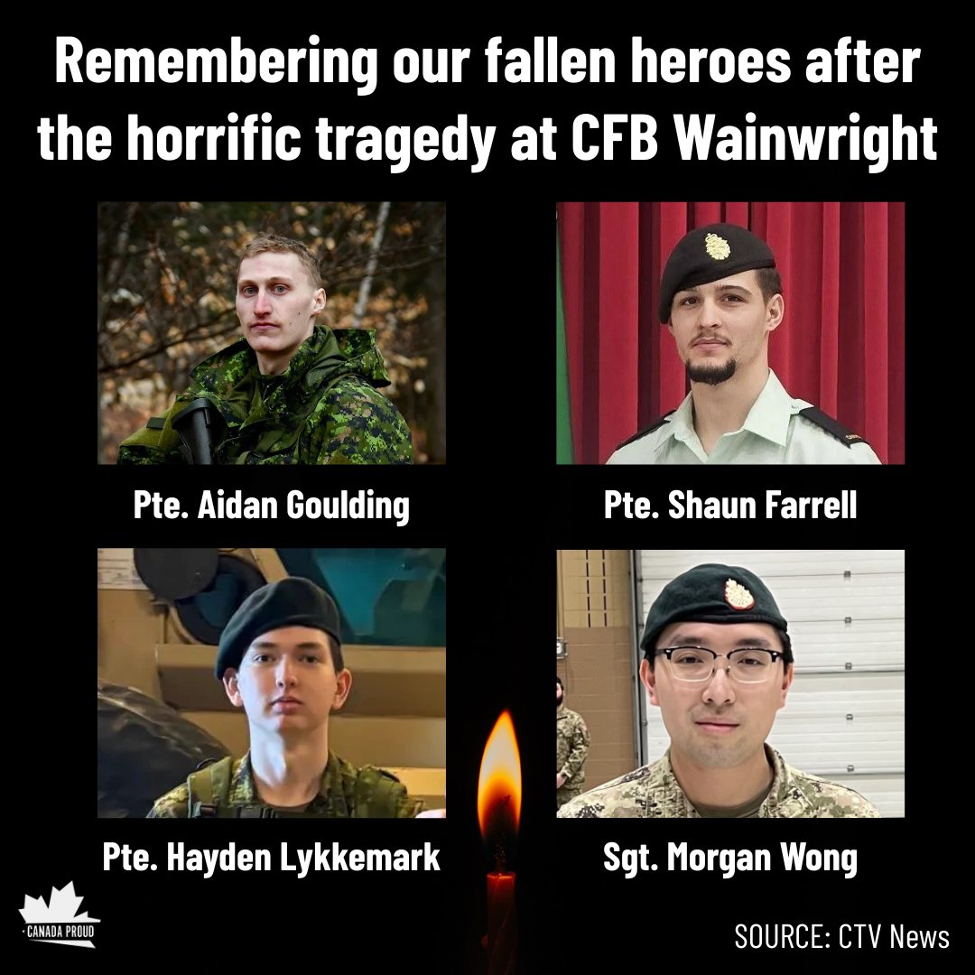 WeAreCanProud's tweet photo. All Canadians should take a moment today to remember these fallen heroes, who selflessly devoted themselves to serving our country.

All fine young men with bright futures ahead of them.

Especially with Remembrance Day coming up soon, let's keep them and their families in our prayers. 🙏