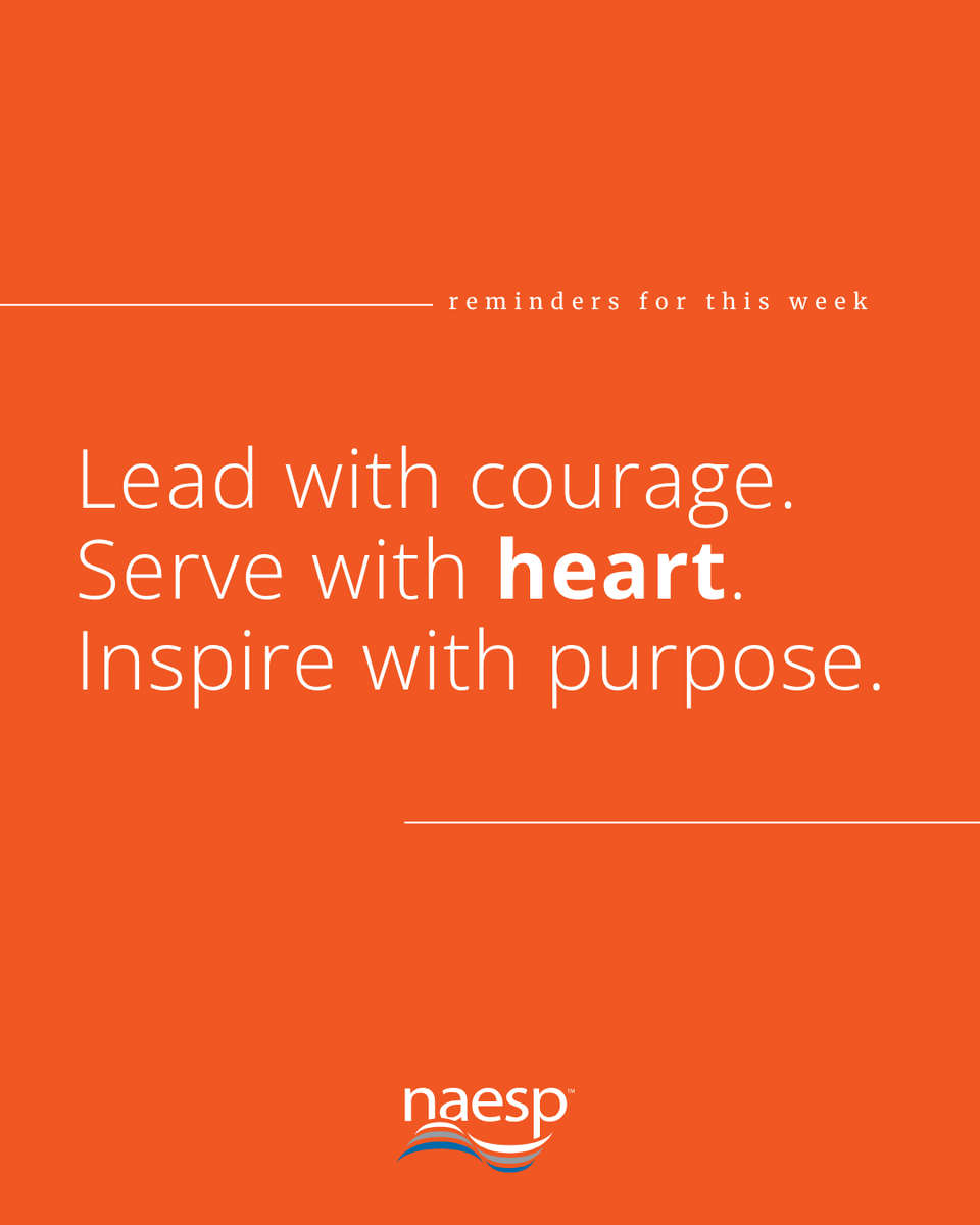 NAESP's tweet photo. Monday motivation for school leaders. 💙

The work is important. The challenges are real. And your impact is immeasurable.

Here's to a week of leading with courage, purpose, and heart.

#MondayMotivation #PrincipalsLead #LeadWithPurpose #SchoolLeadership #WeAreNAESP https://t.co/SA0XjR1WVe